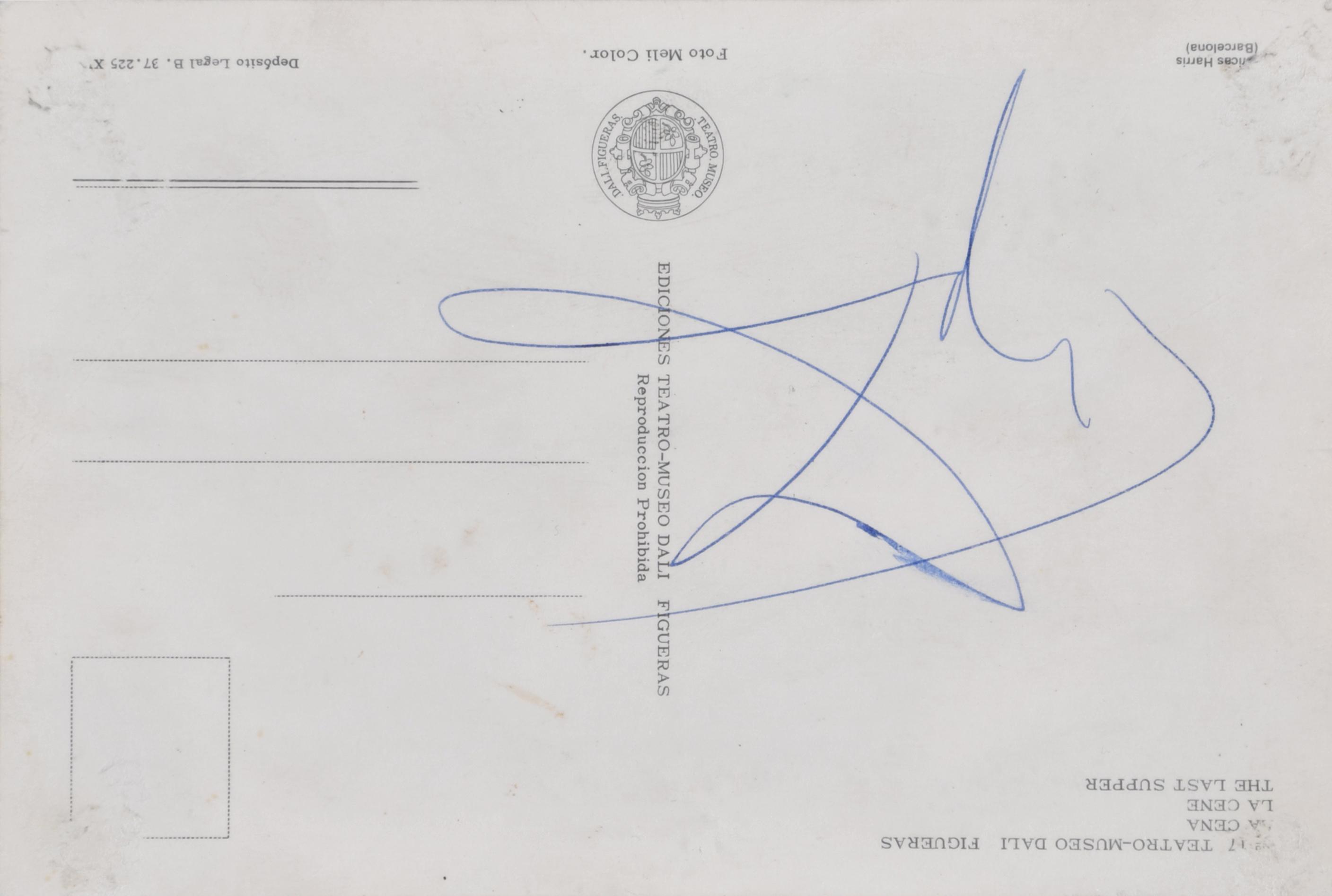 SALVADOR DALÍ I DOMÈNECH (1904-1989). Postcard signed in pe