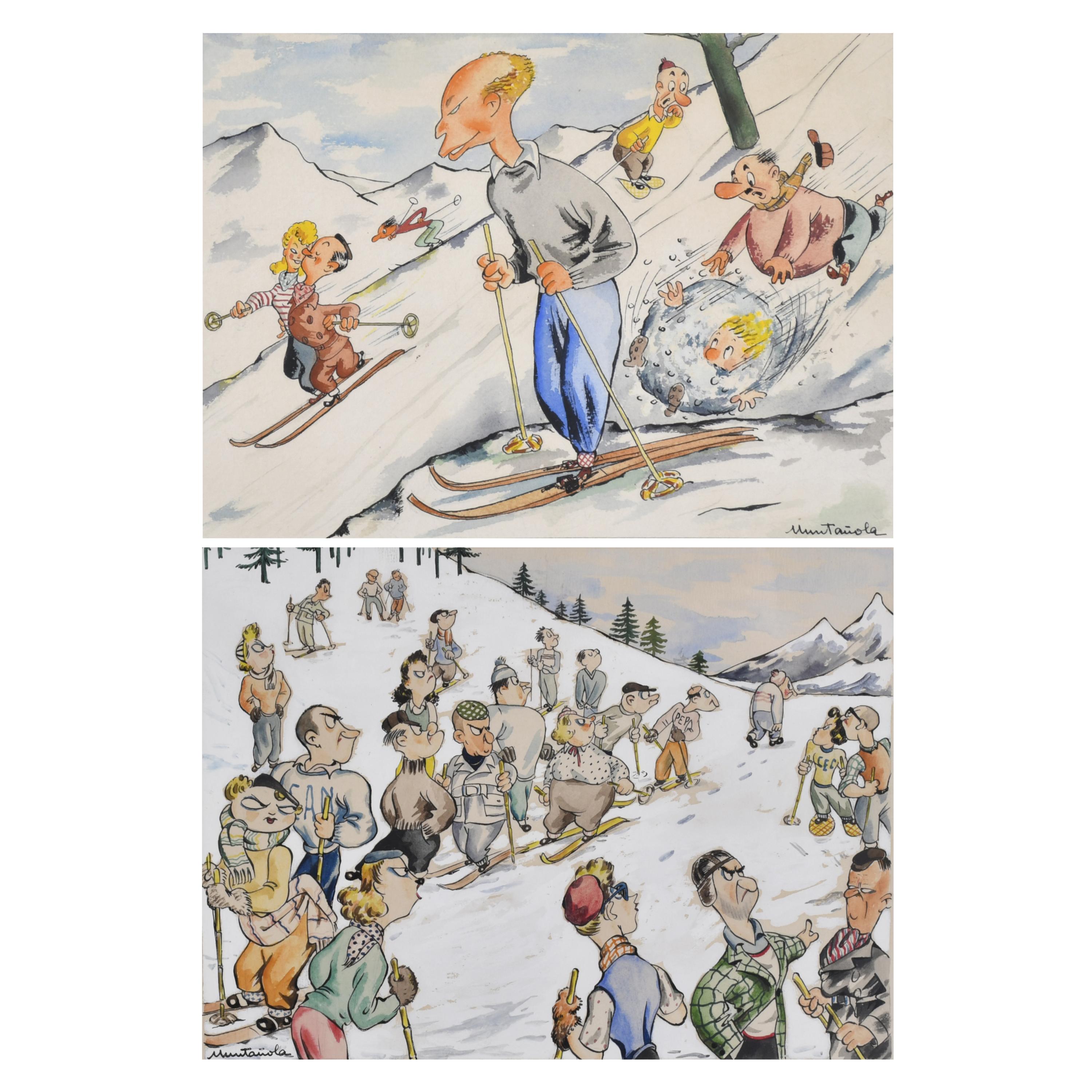 JOAQUIM MUNTAÑOLA  PUIG (1914-2012).  Pareja de ilustracion