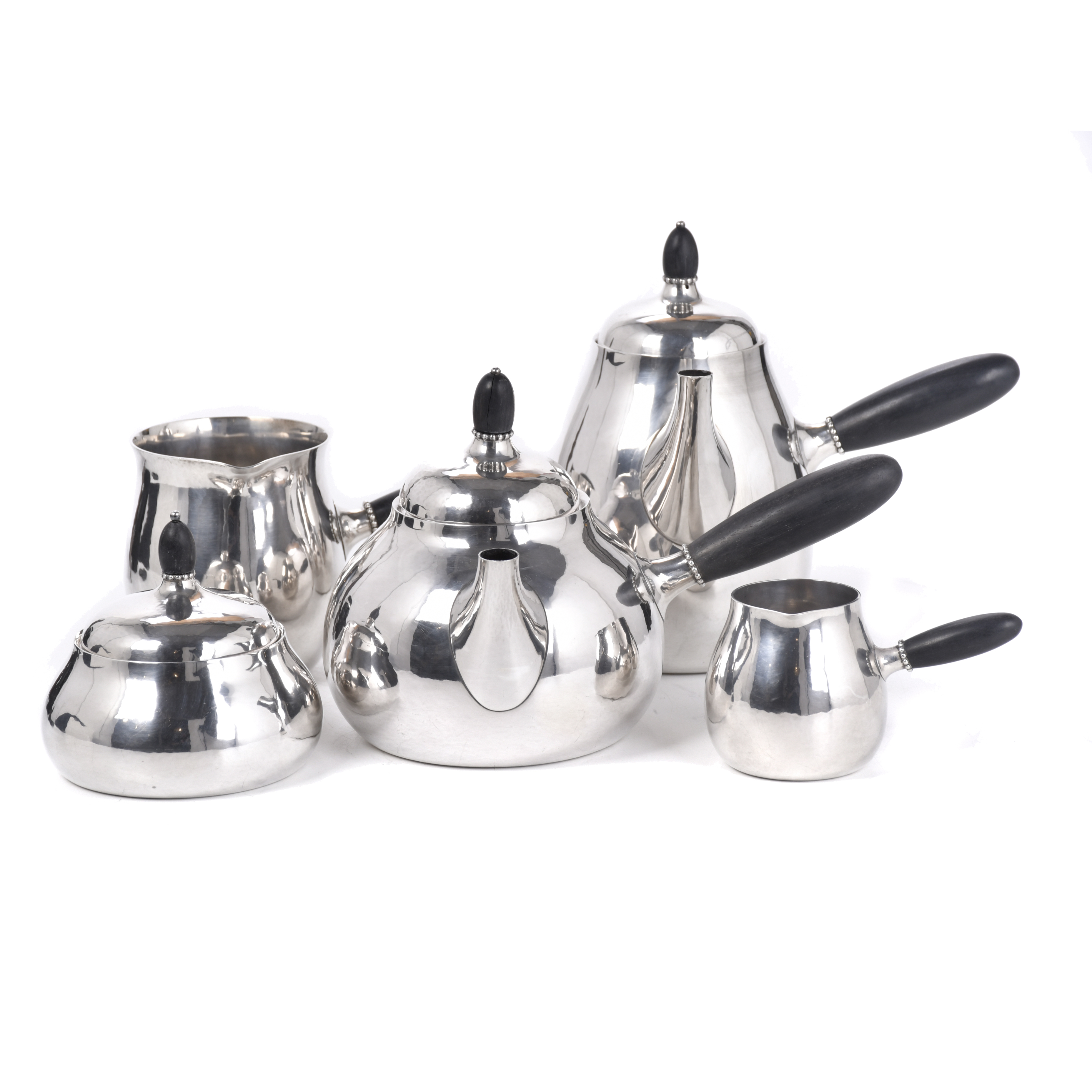 GEORG JENSEN (1866 - 1935). Juego de té y café nº 80, Copen
