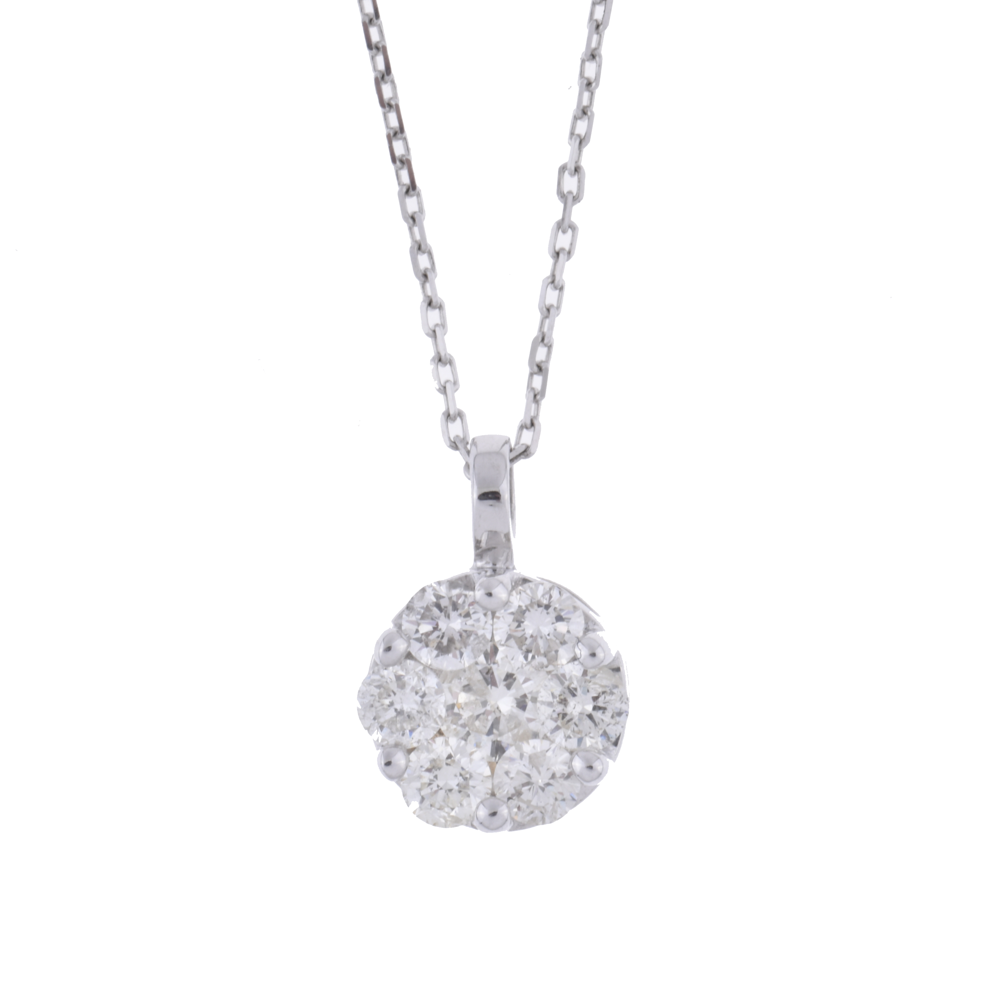 Collar con colgante en forma de flor con diamantes.
