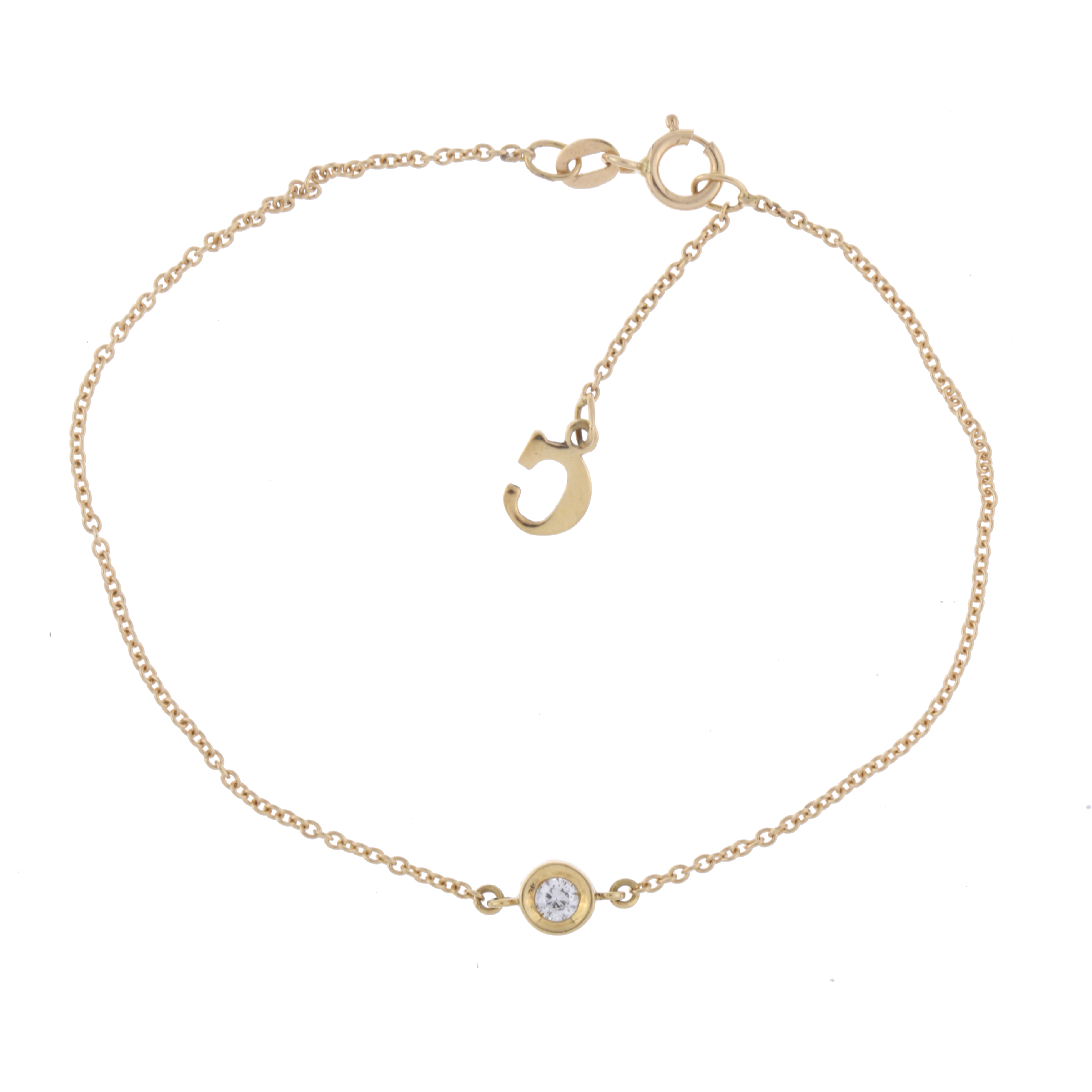 Pulsera con chatón de diamante.