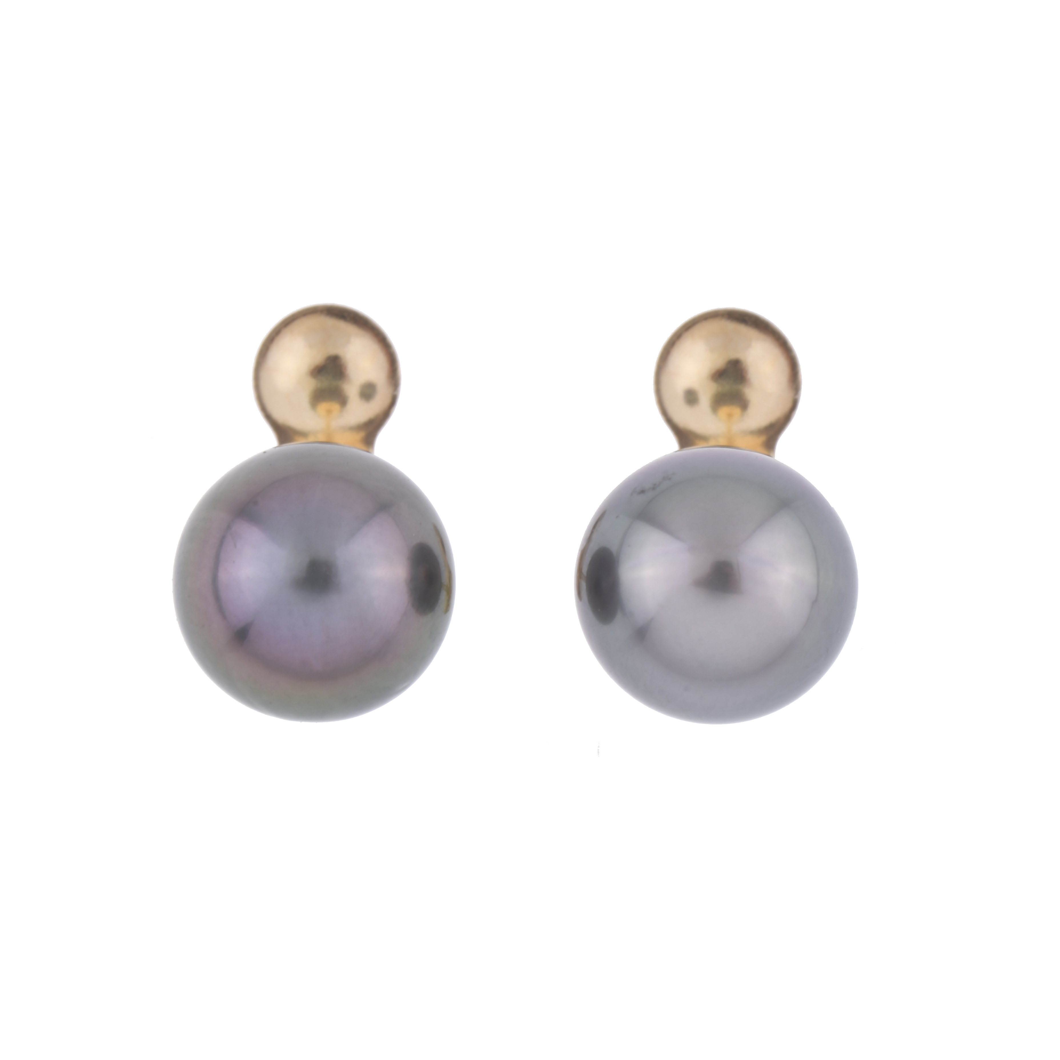 Pendientes dormilonas de perlas tahití.