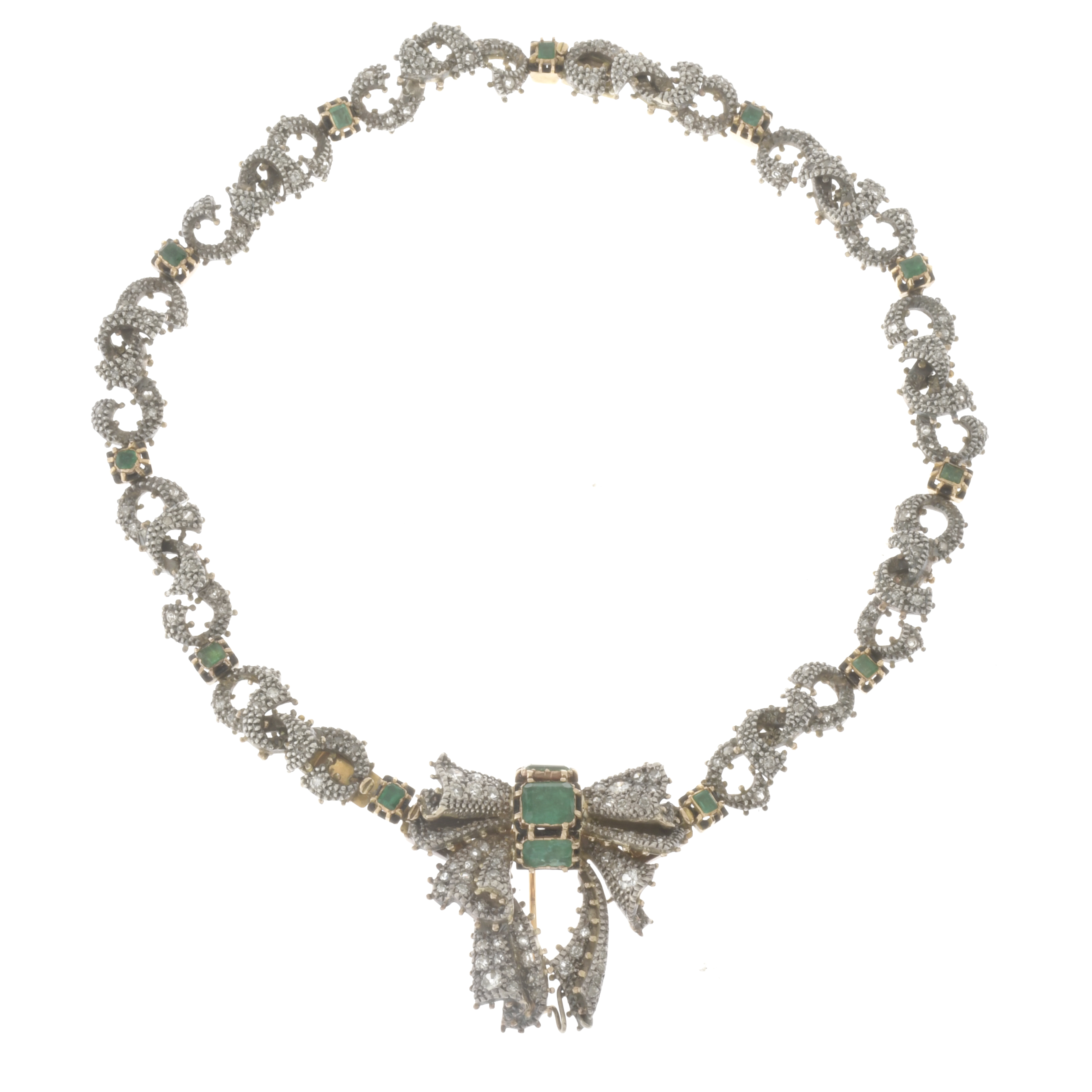 JAUME MERCADÉ Collar transformable con diamantes y esmerald