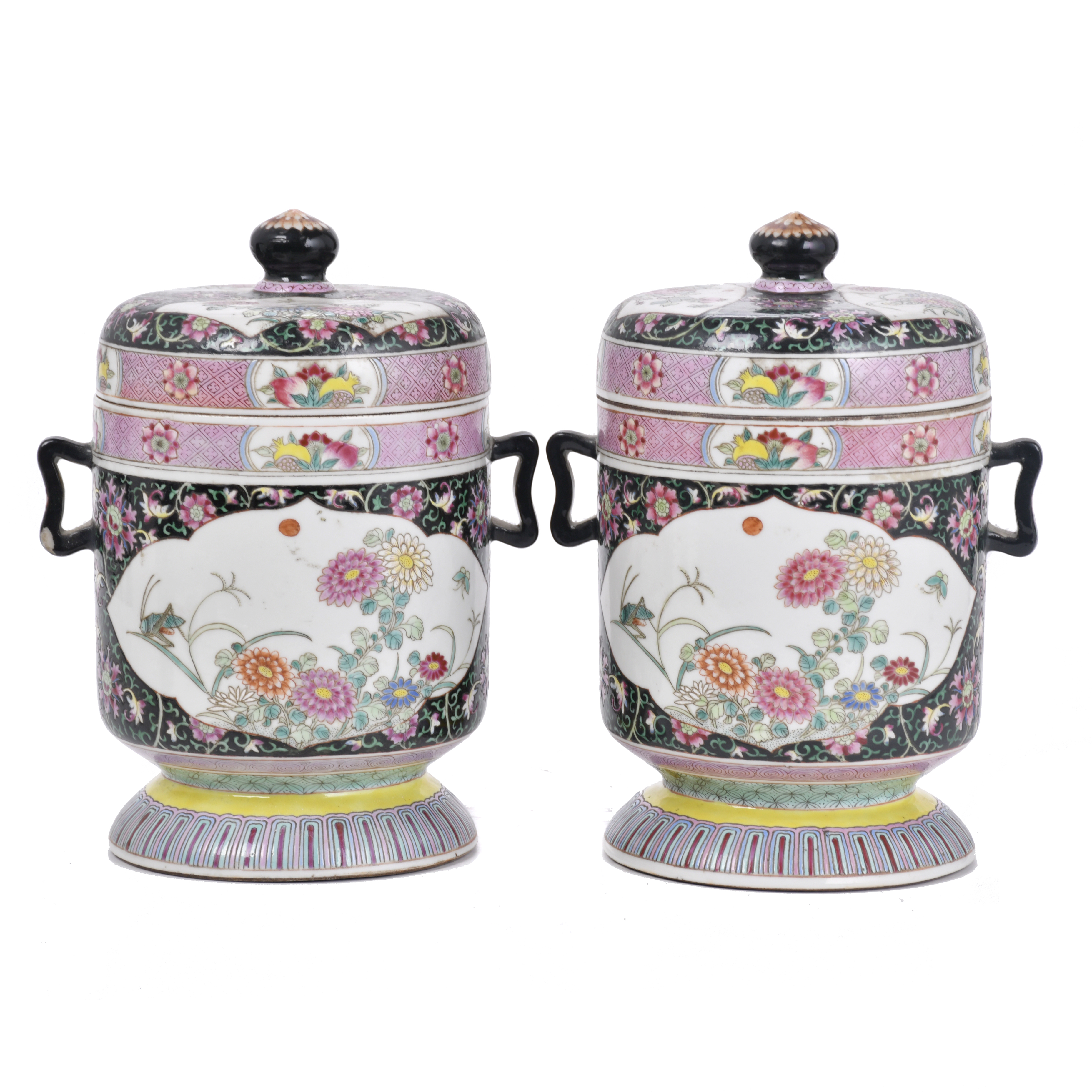 ESCUELA CHINA, SIGLO XX.  Pareja de tibores Familia Rosa. 