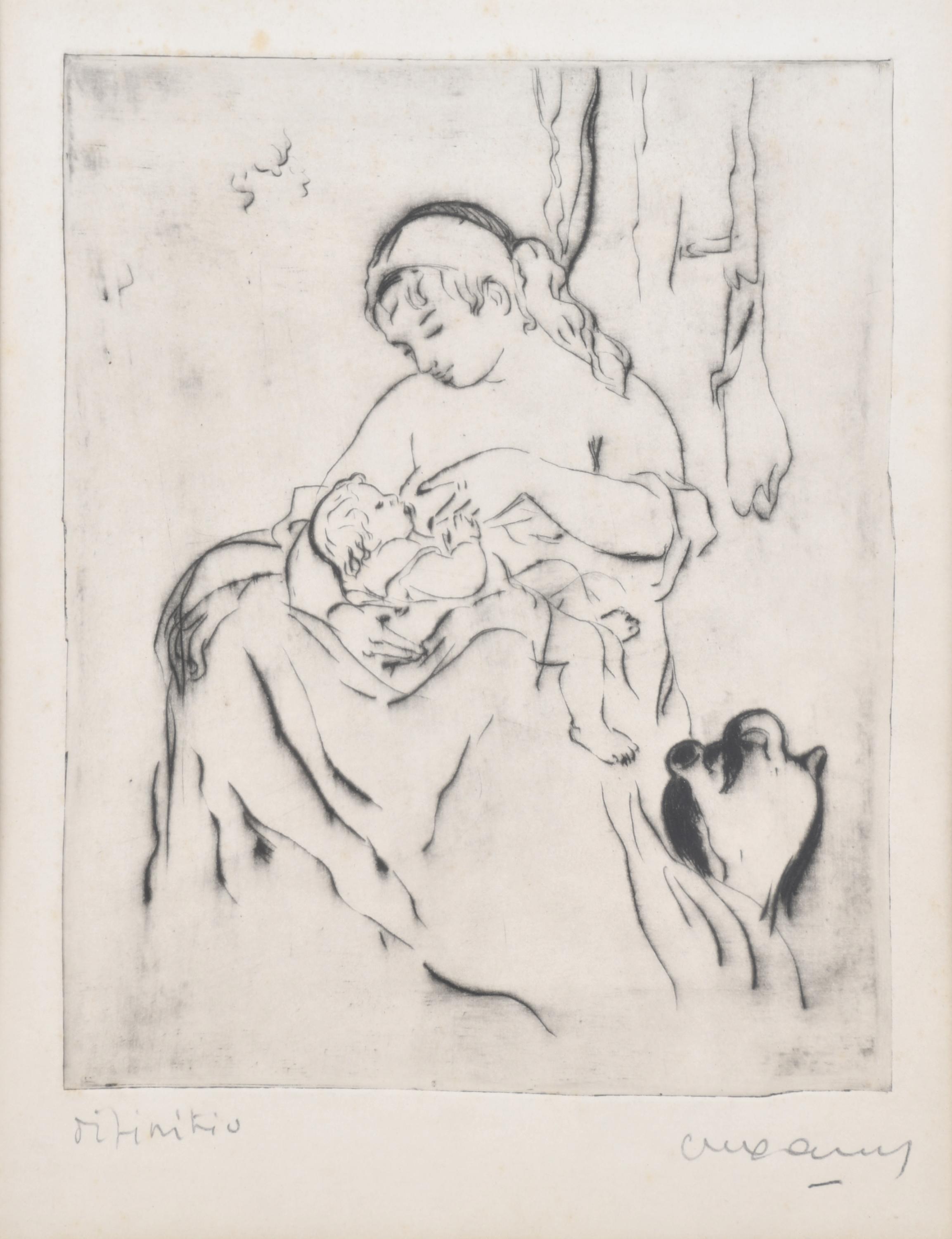 PERE CREIXAMS PICO (1893-1965). "Maternidad".