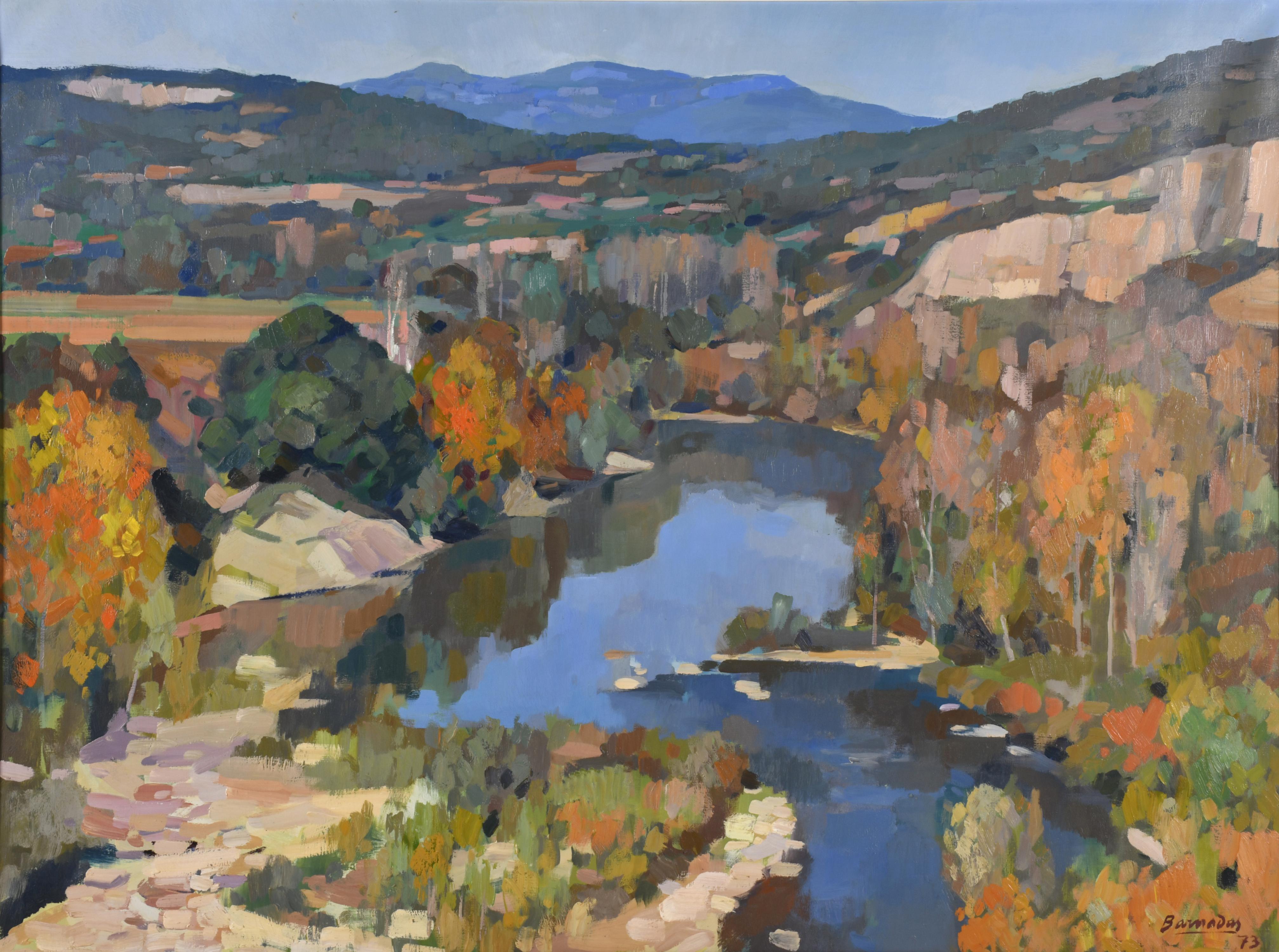 RAMON BARNADAS (1909/15-1981). "Paisaje fluvial", 1973.