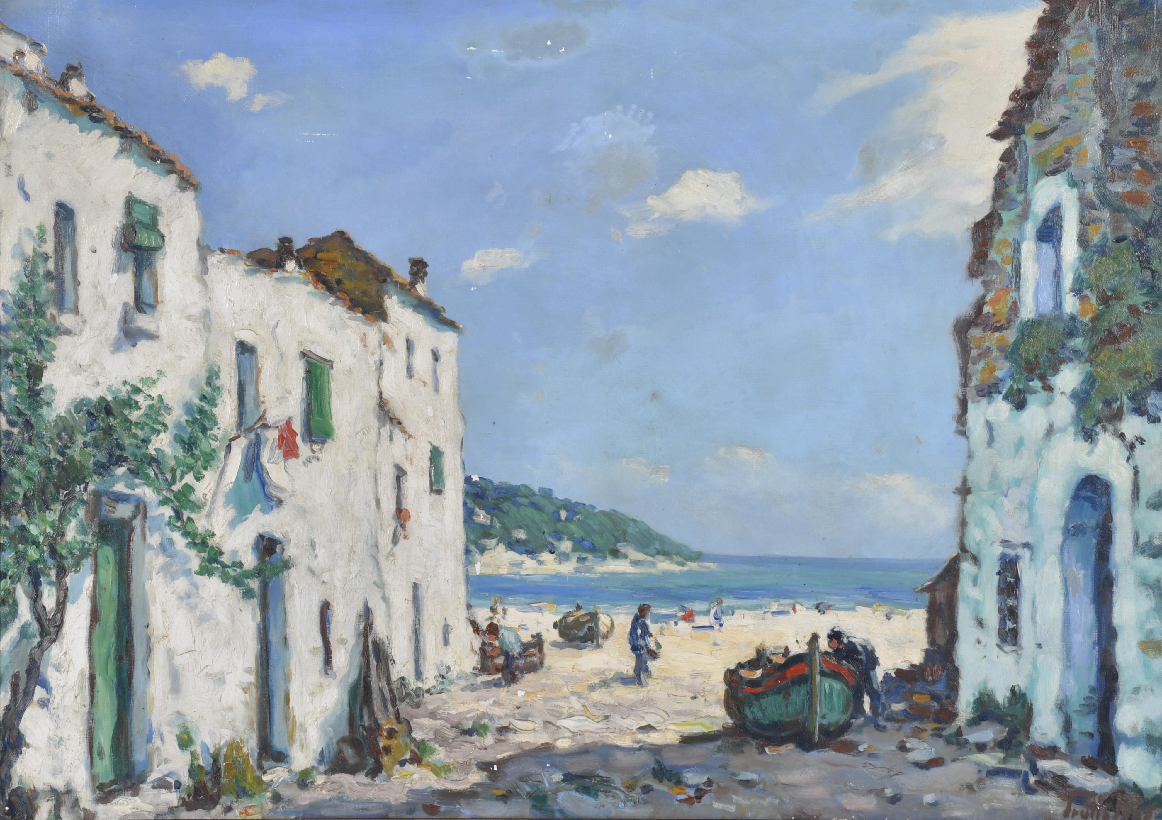 ANTONI TRULLS PONS (1926-2008).  "Pueblo costero".