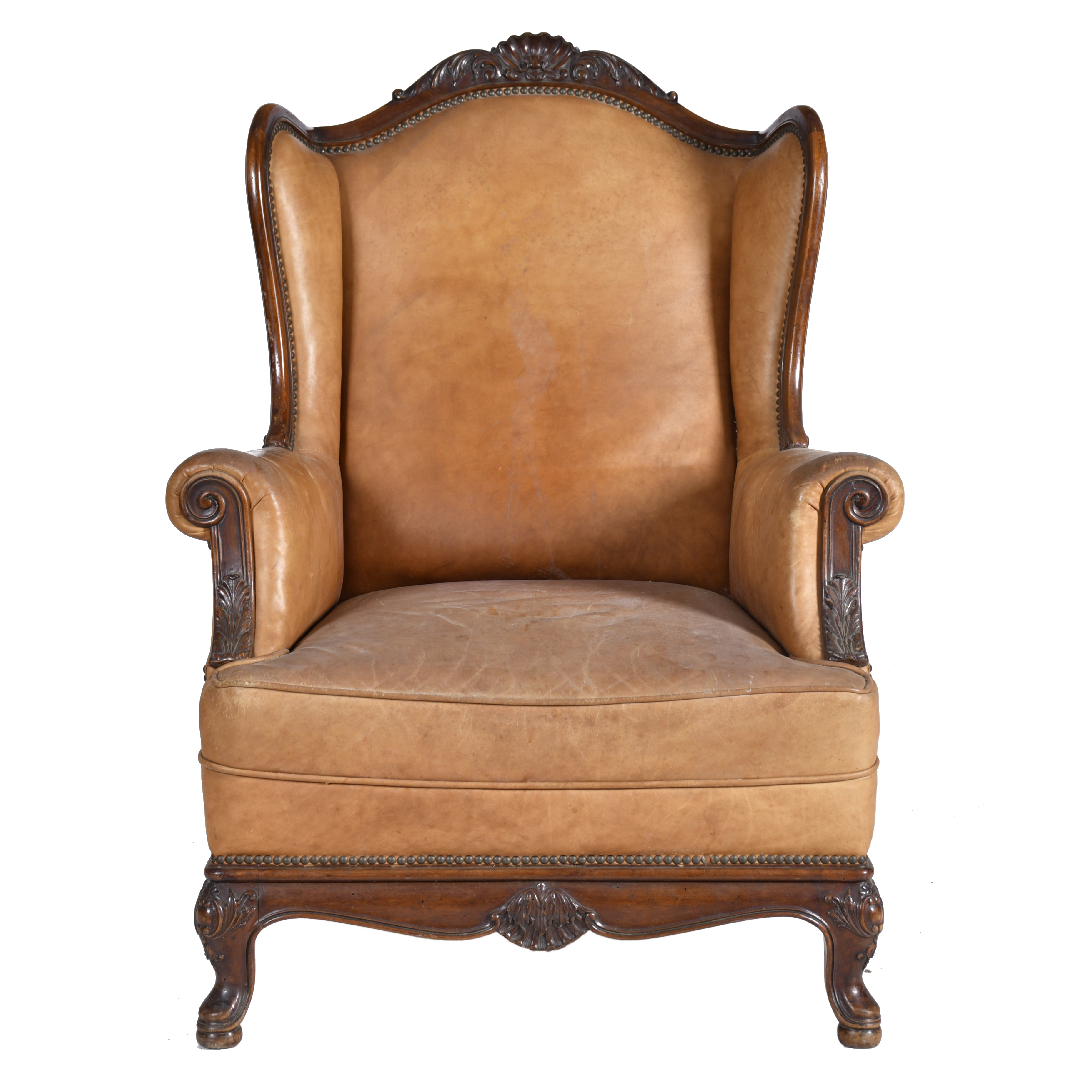 Sillón orejero estilo Luís, XV, siglo XX. 