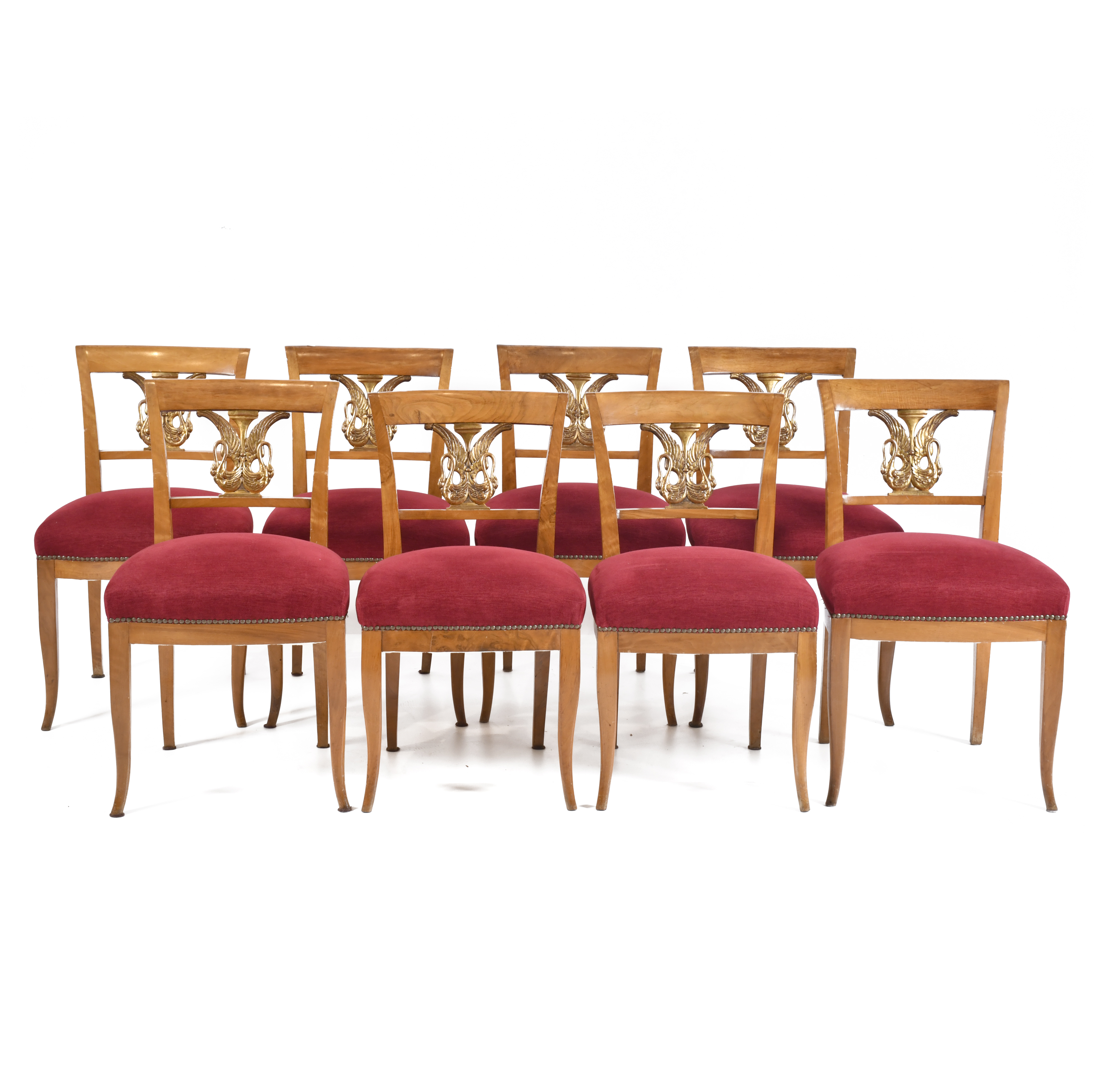 Conjunto de ocho sillas Fernandinas, siglo XIX. 