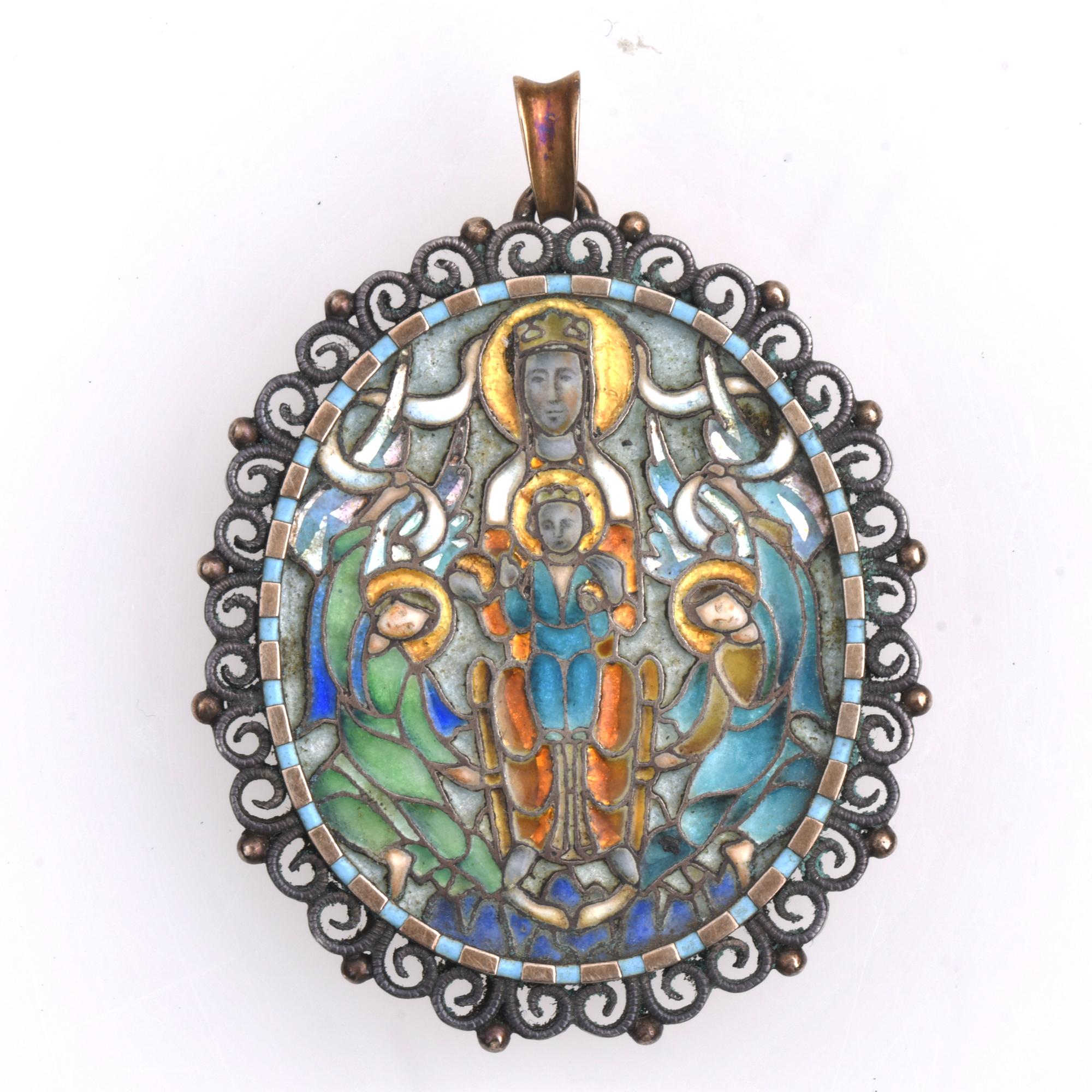 Colgante con imágen de la virgen de la Mercè.