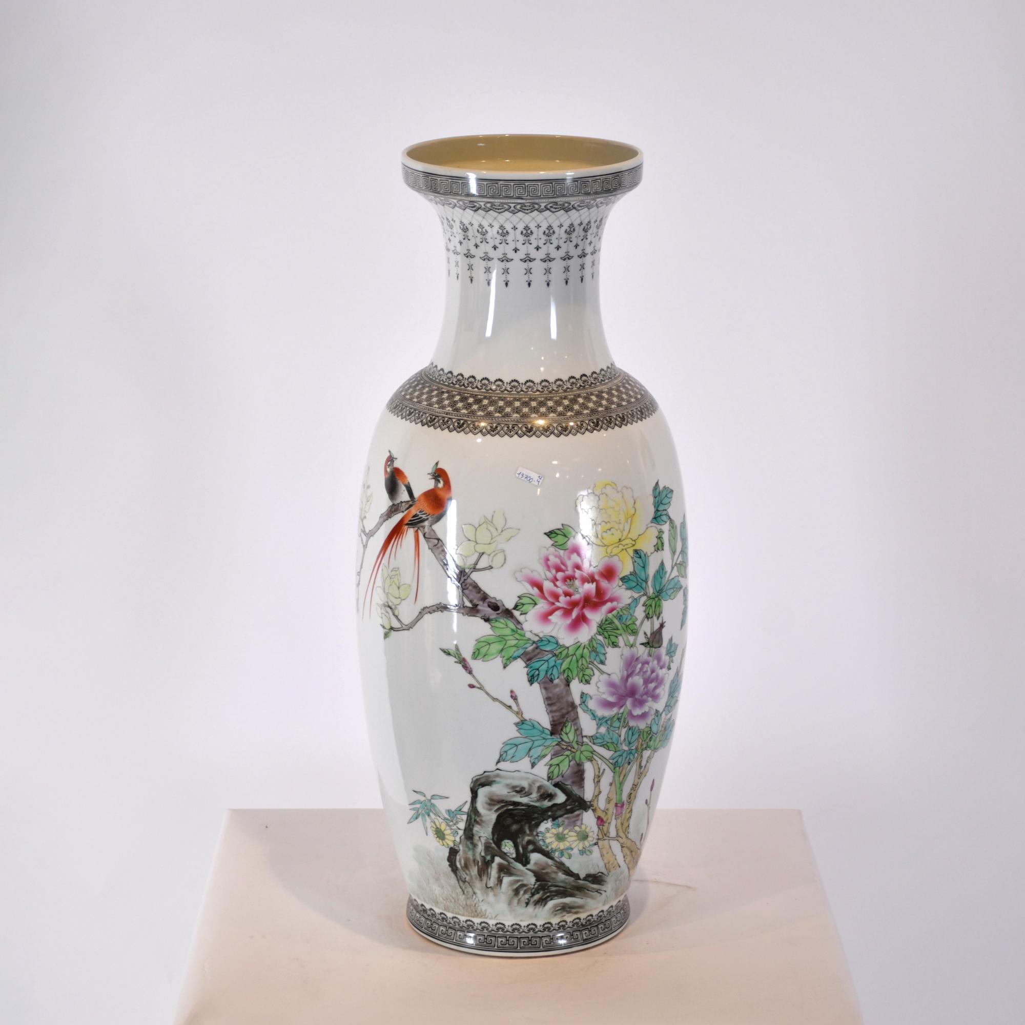 20TH CENTURY CHINESE SCHOOL. Pair of Rose Family vases.