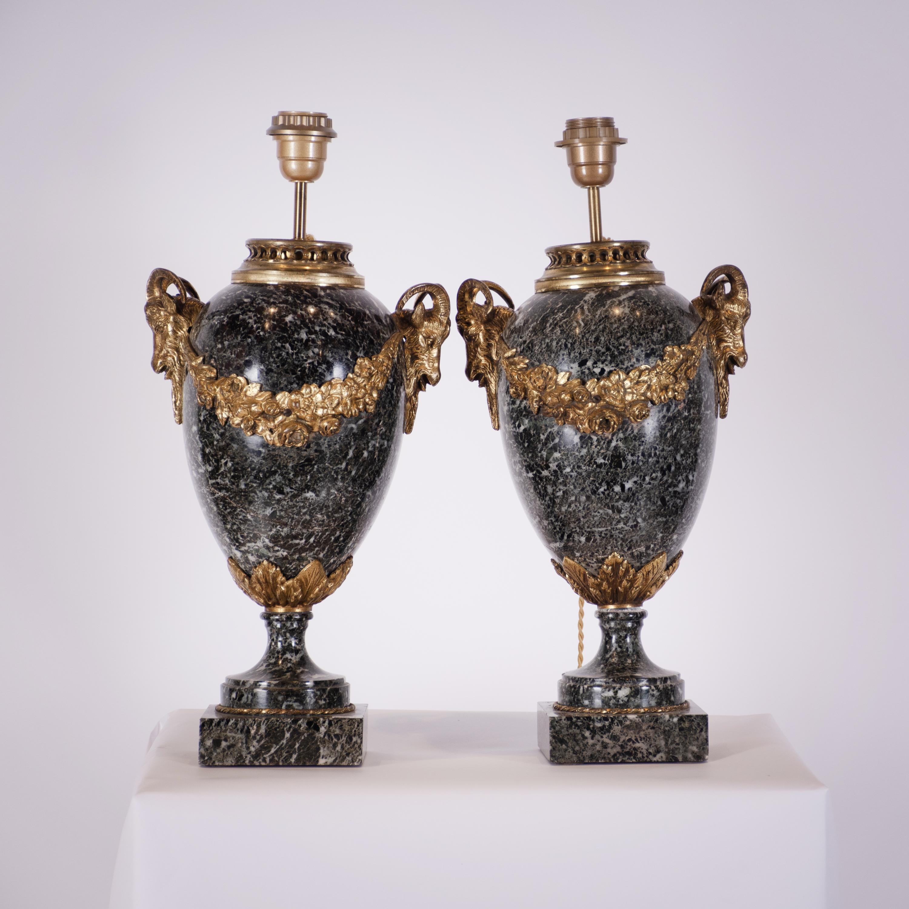 Pair of Belle Époque Louis XVI style goblets, early 20th ce