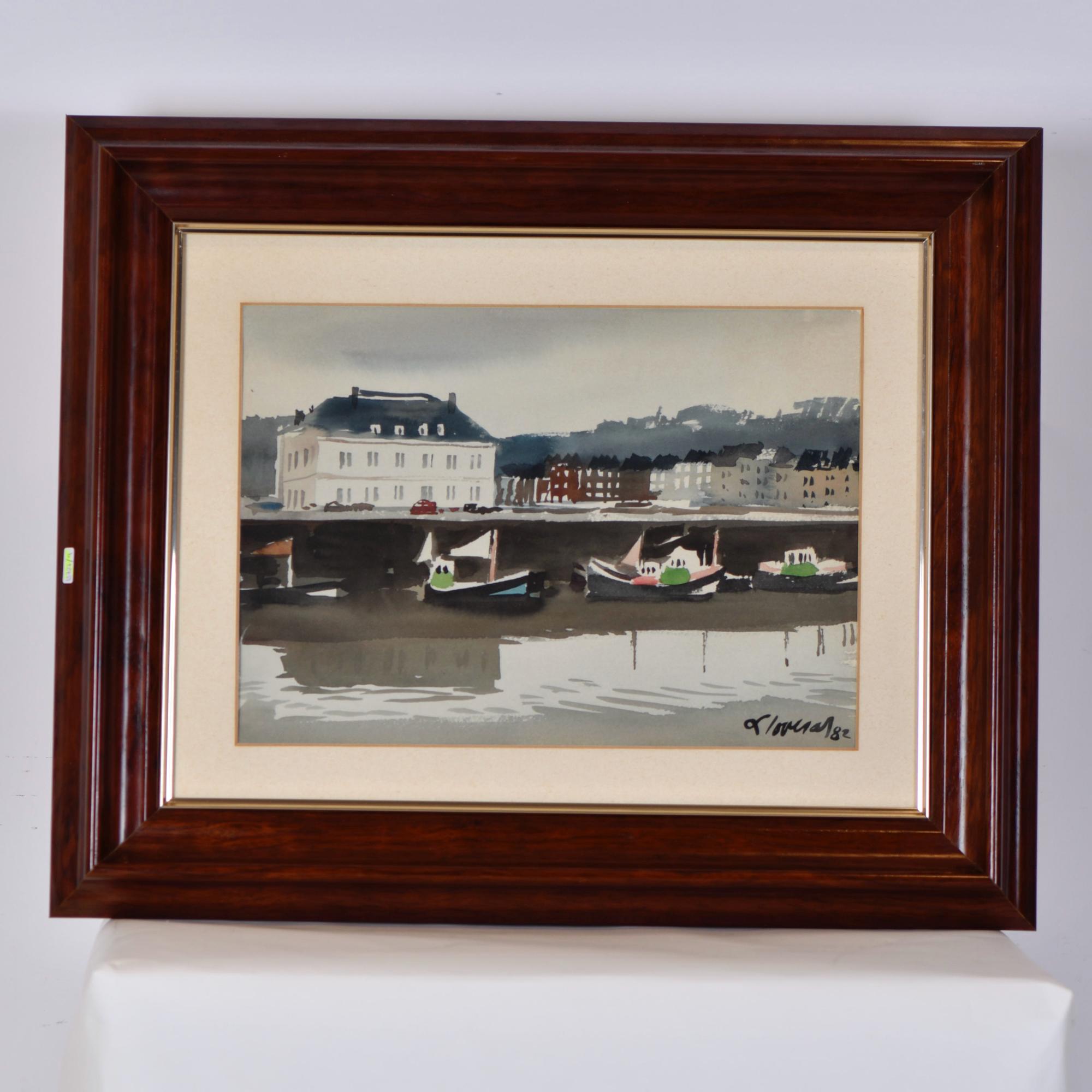 FREDERIC LLOVERAS HERRERA (1912-1983). ‘Mooring boats’, 198