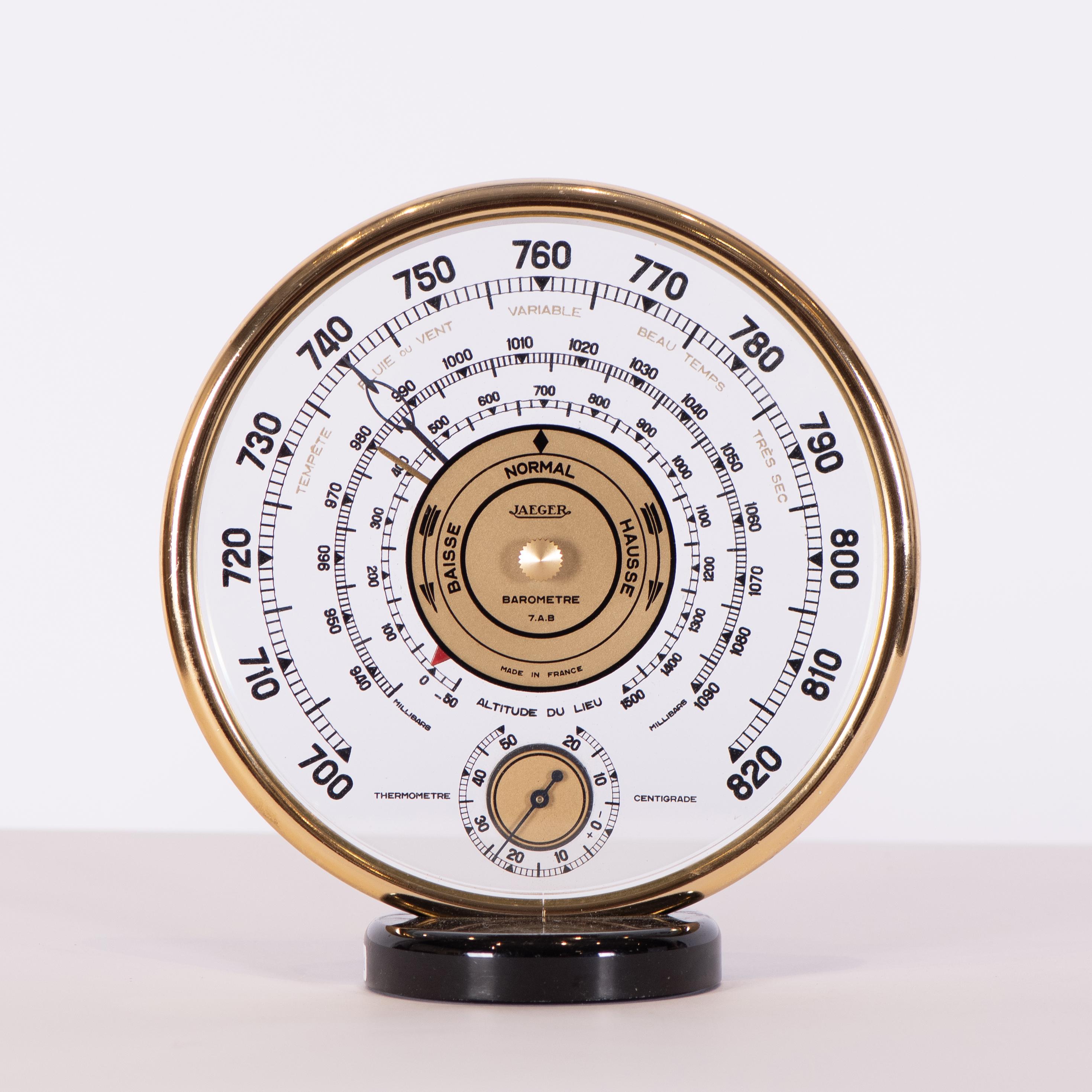 JEAGER-LECOULTRE.  Table barometer, mid 20th century.