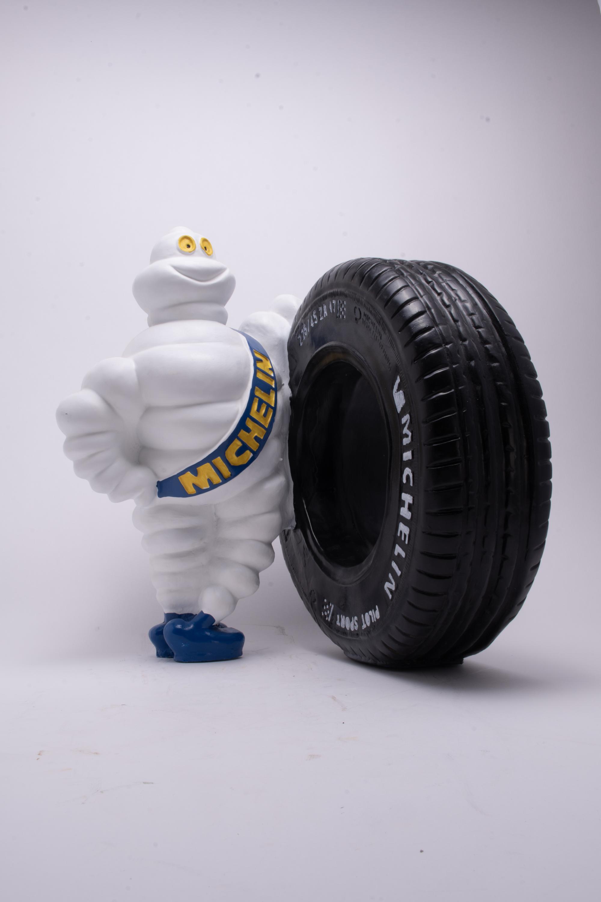 ‘Bibendum with a wheel’, the Michelin man, mid 20th century.