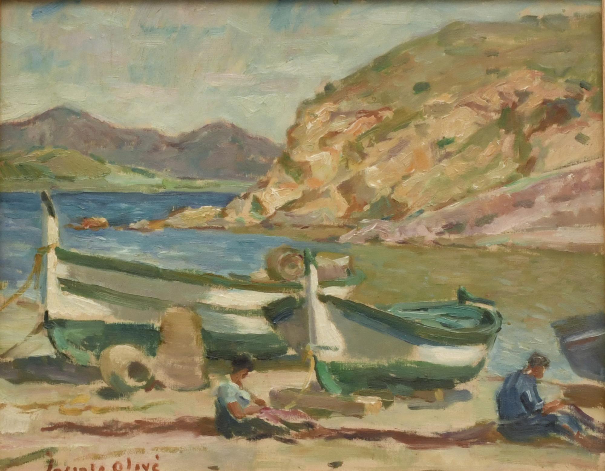 JACINT OLIVÉ FONT (1896-1967). ‘Stranded boats’.