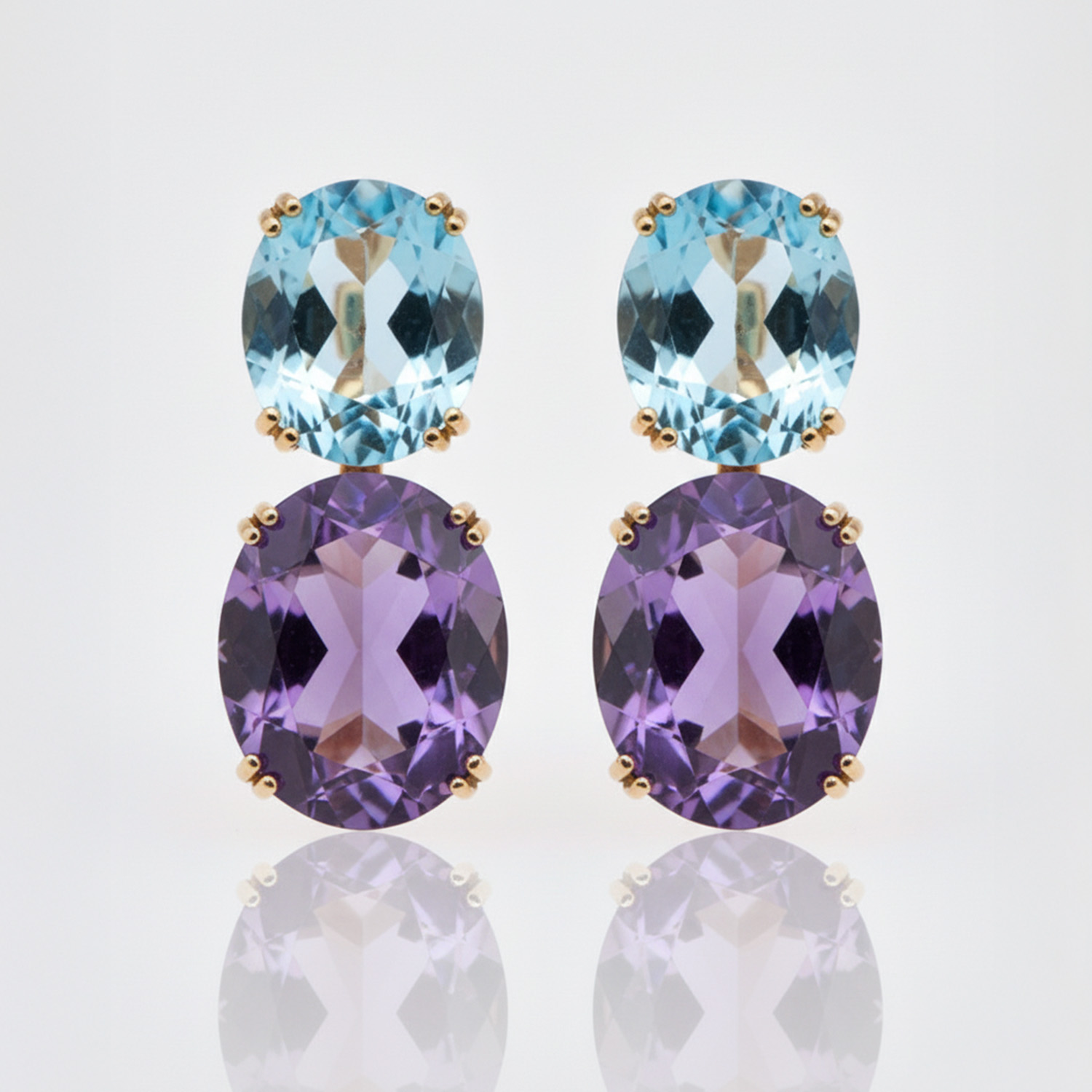 TOUS earrings with aquamarine and amethyst.