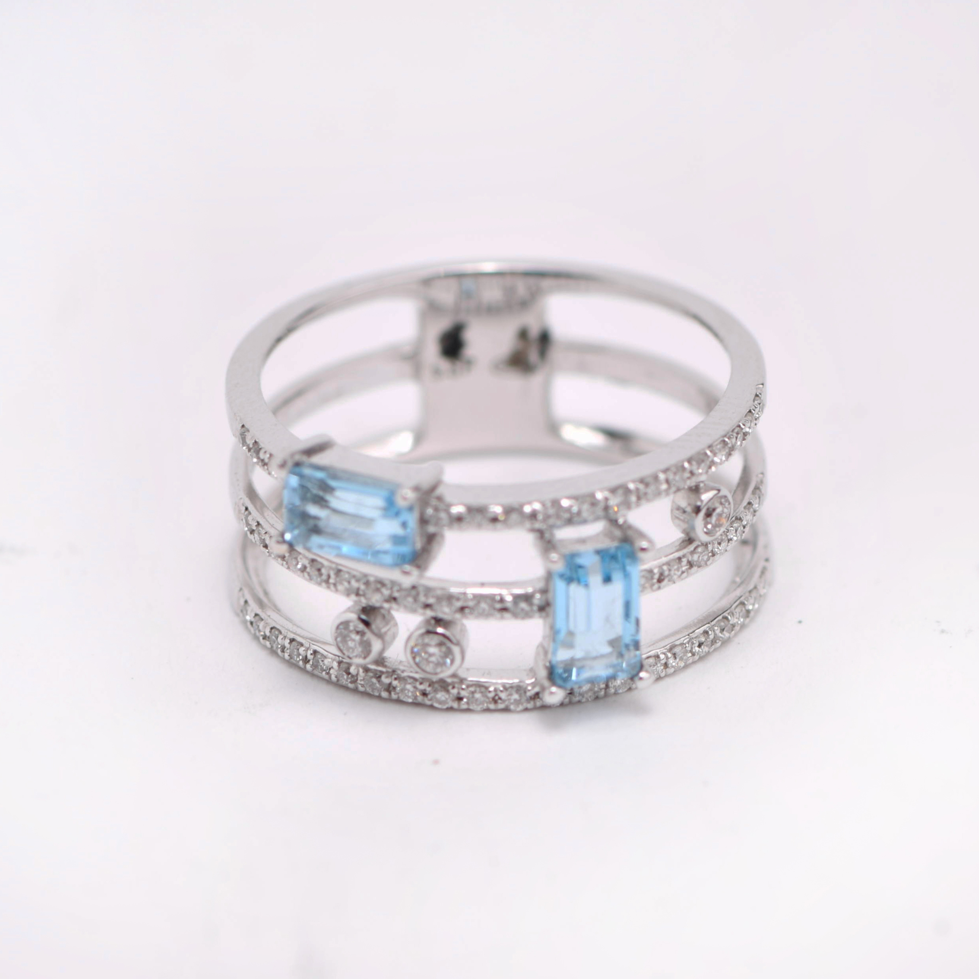 Diamonds and topazes ring.