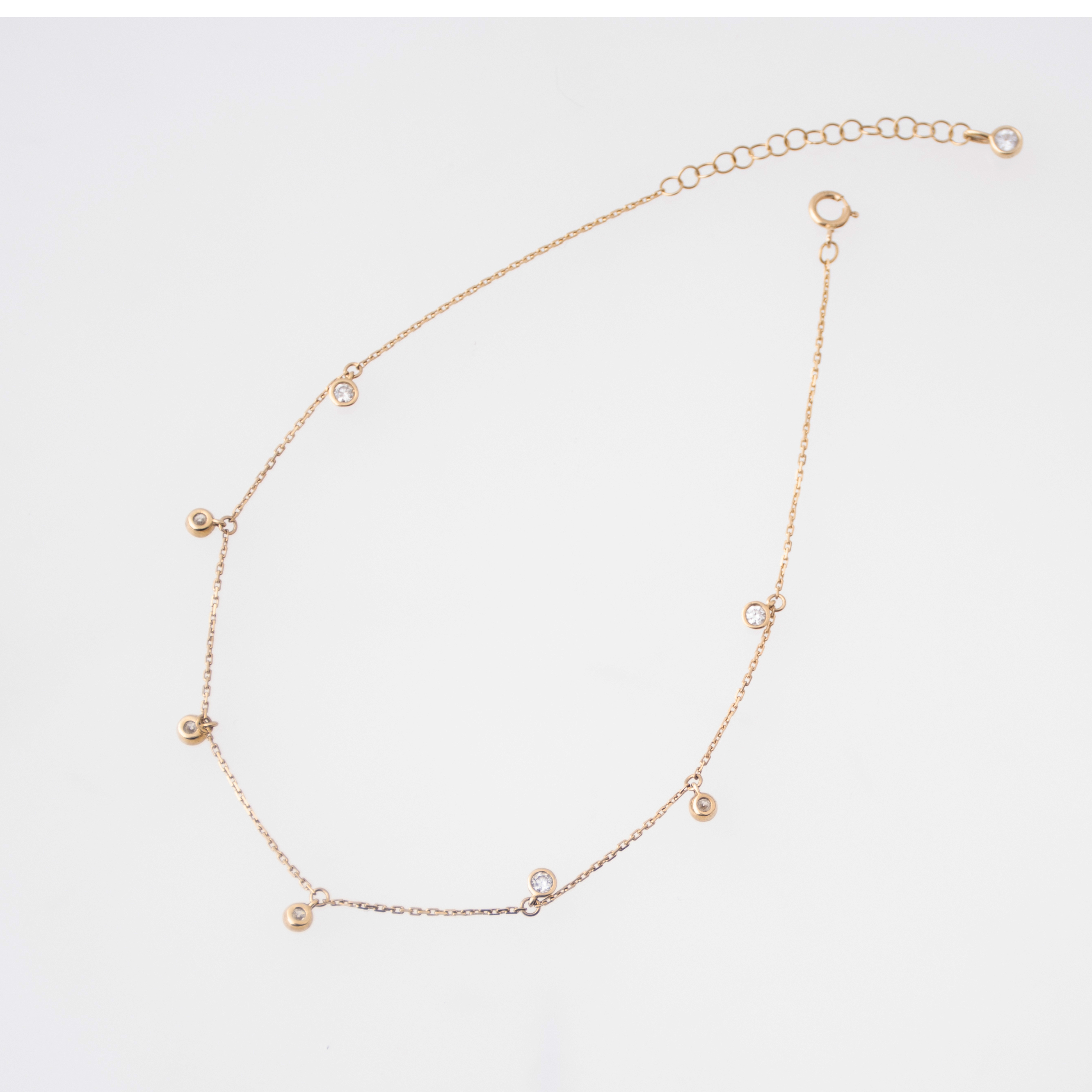 Diamonds ankle bracelet.