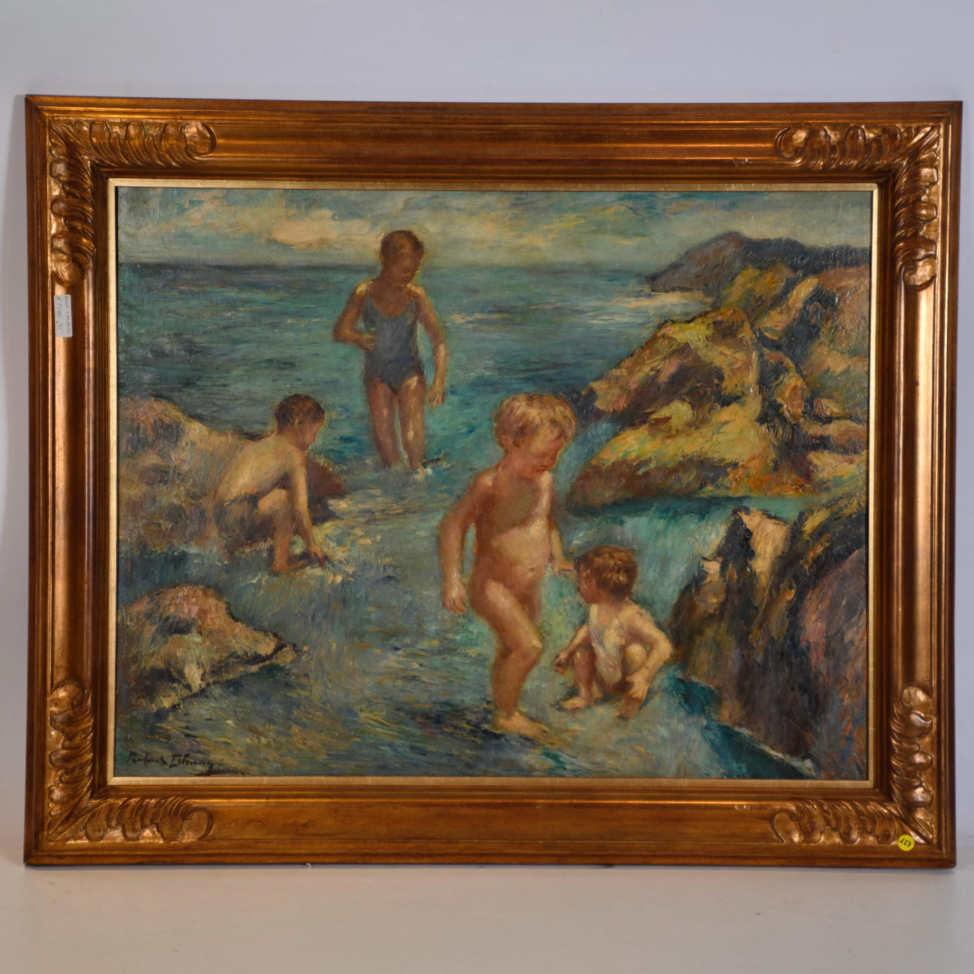 RAFAEL ESTRANY Y ROS (1884-1958). ‘Children on the shore’.