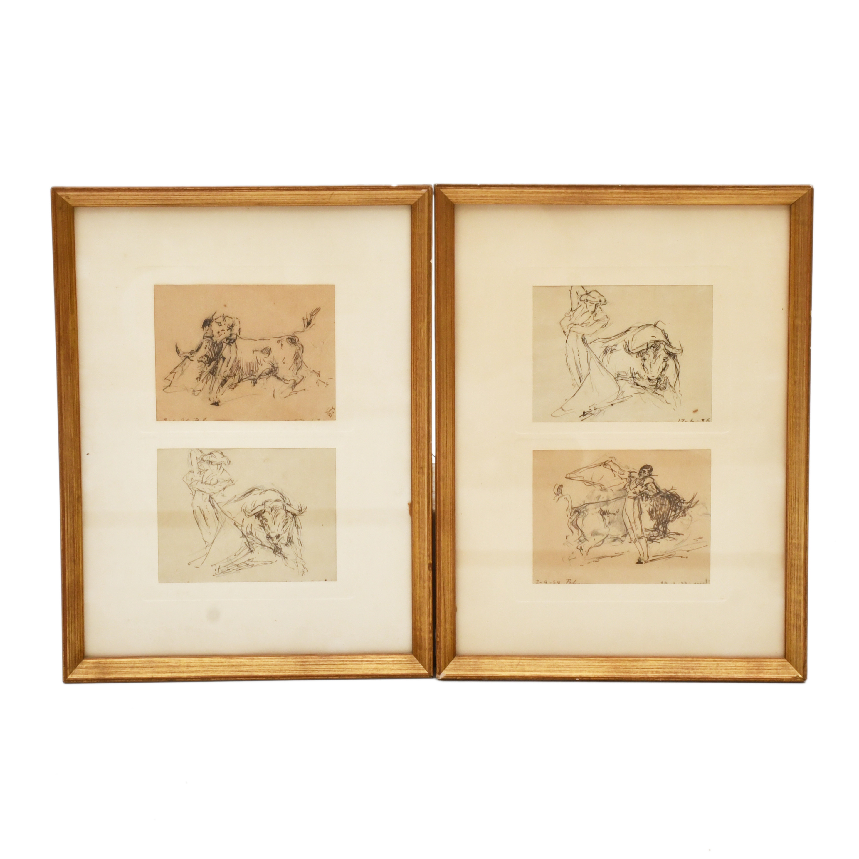 SEGUNDO MATILLA MARINA (1862-1937). 4 dibujos de temática t