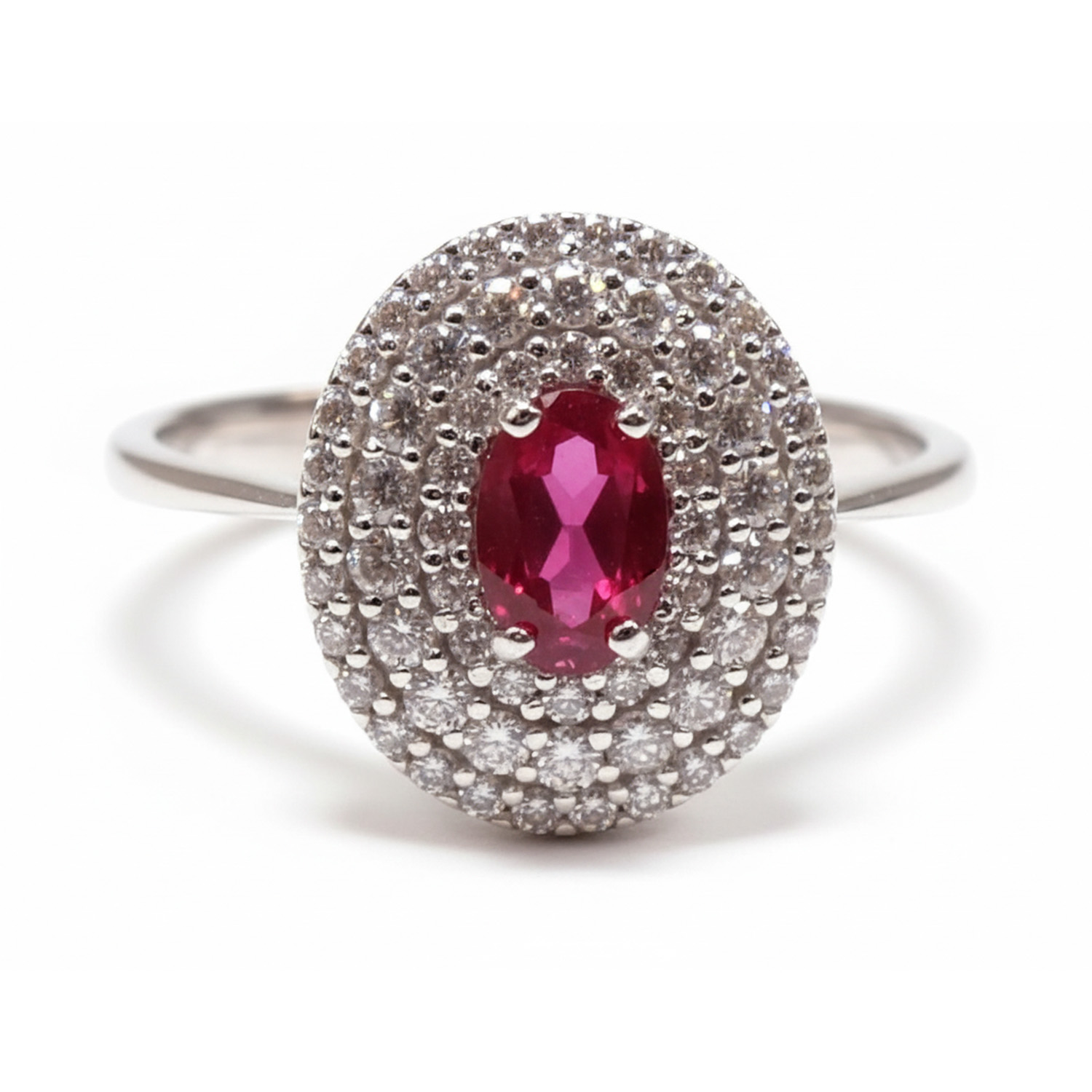 Rosette ring with a ruby