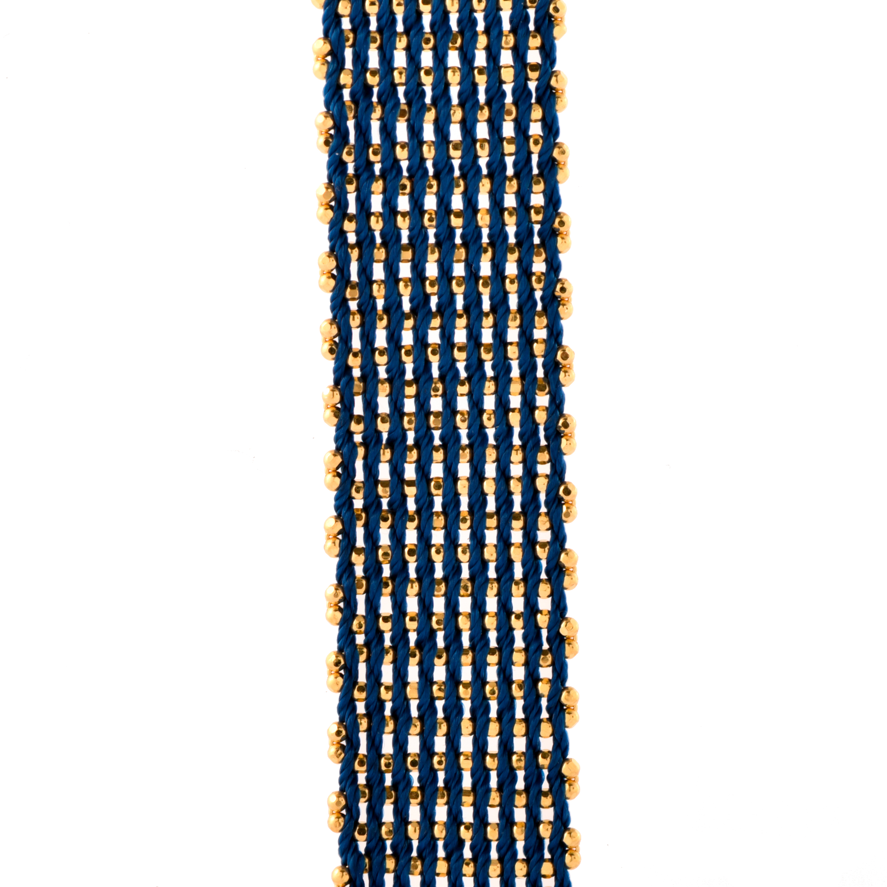 Pulsera ancha malla de hilo.