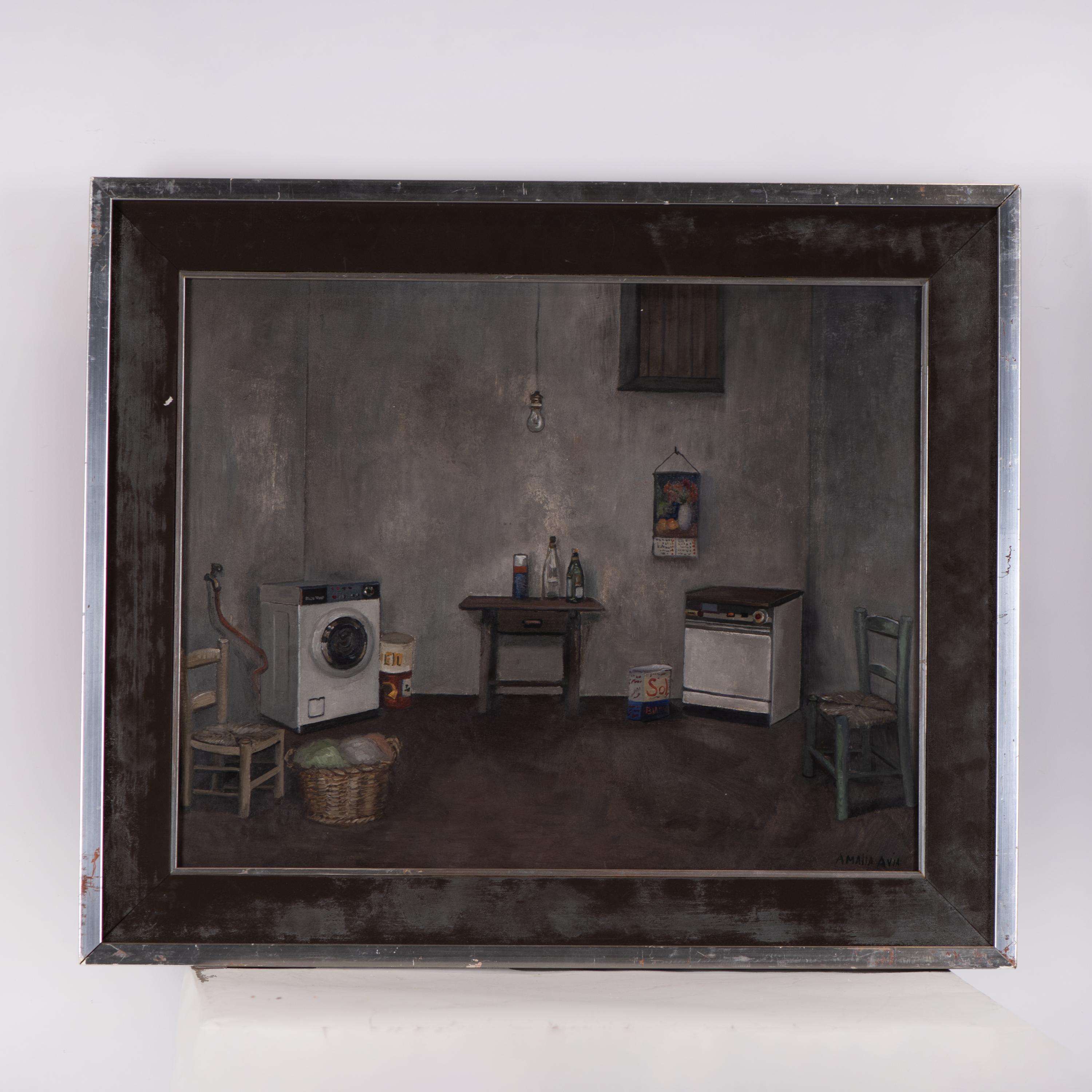 AMALIA AVIA PEÑA (1930-2011). ‘Interior with a washing mach