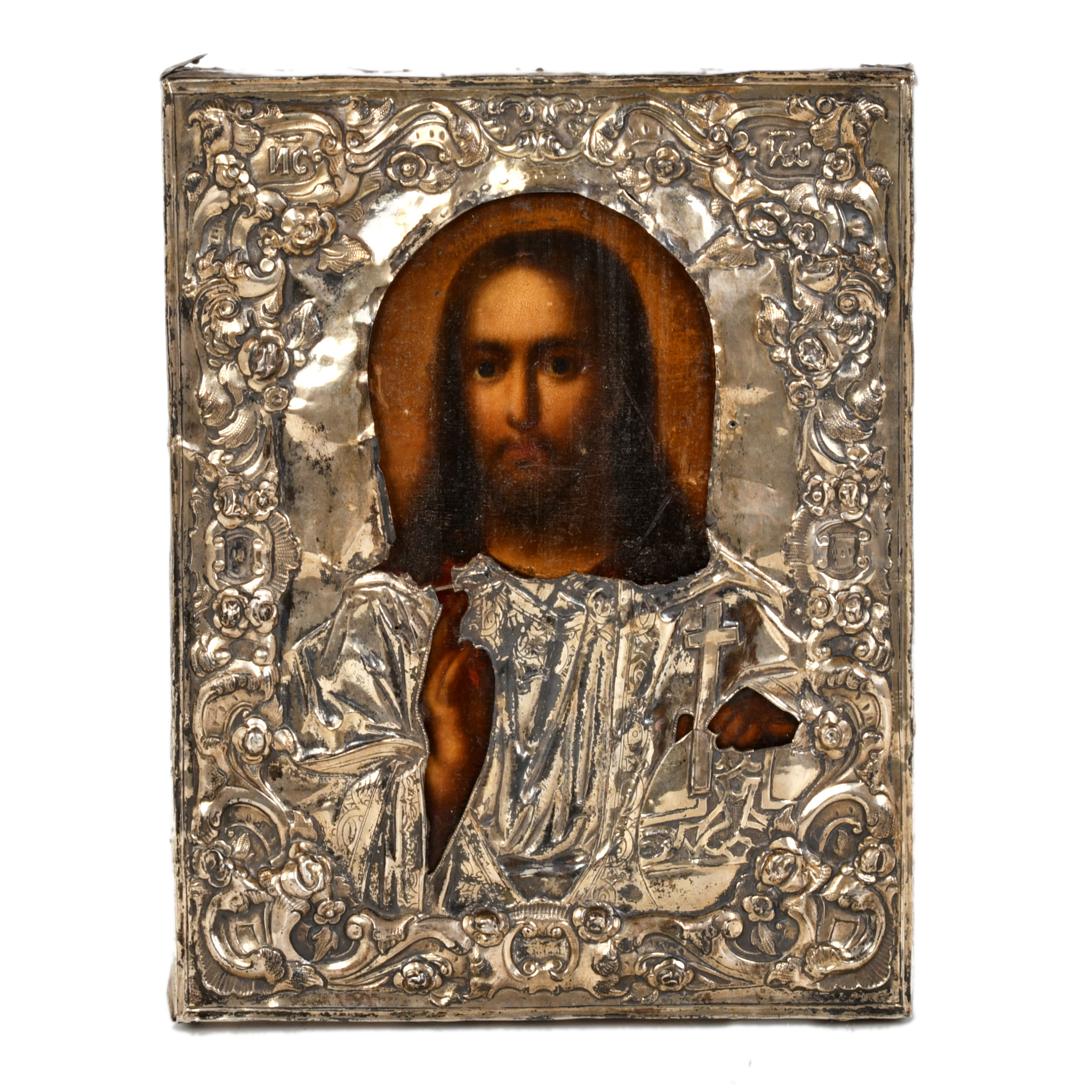 ESCUELA RUSA, SIGLO XIX. Icono de Cristo Pantocrátor