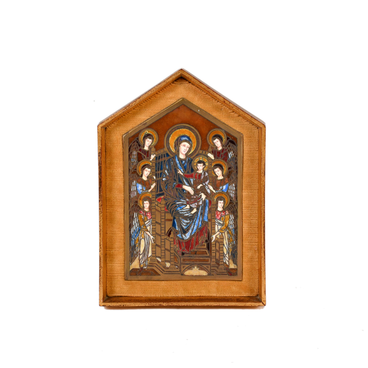 MASRIERA Y CARRERAS, placa esmaltada devocional.