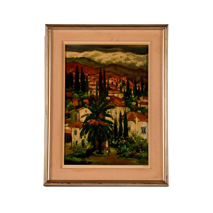JESUS CASAUS MECHO (1926-2002). "Vista de pueblo".