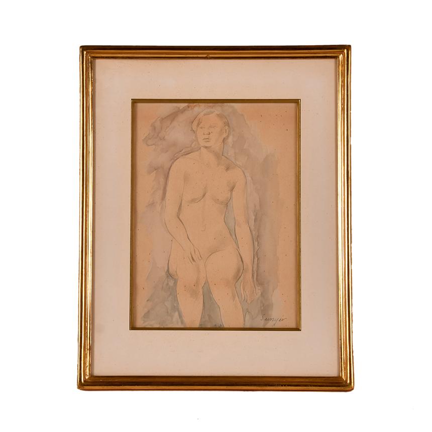 JOAQUIM SUNYER MIRÓ (1874-1956). "Desnudo femenino".