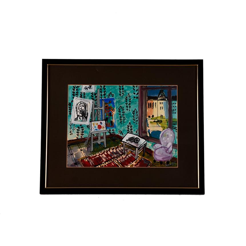 CARLES NADAL (1917-1998). "Interior estudio pintor"