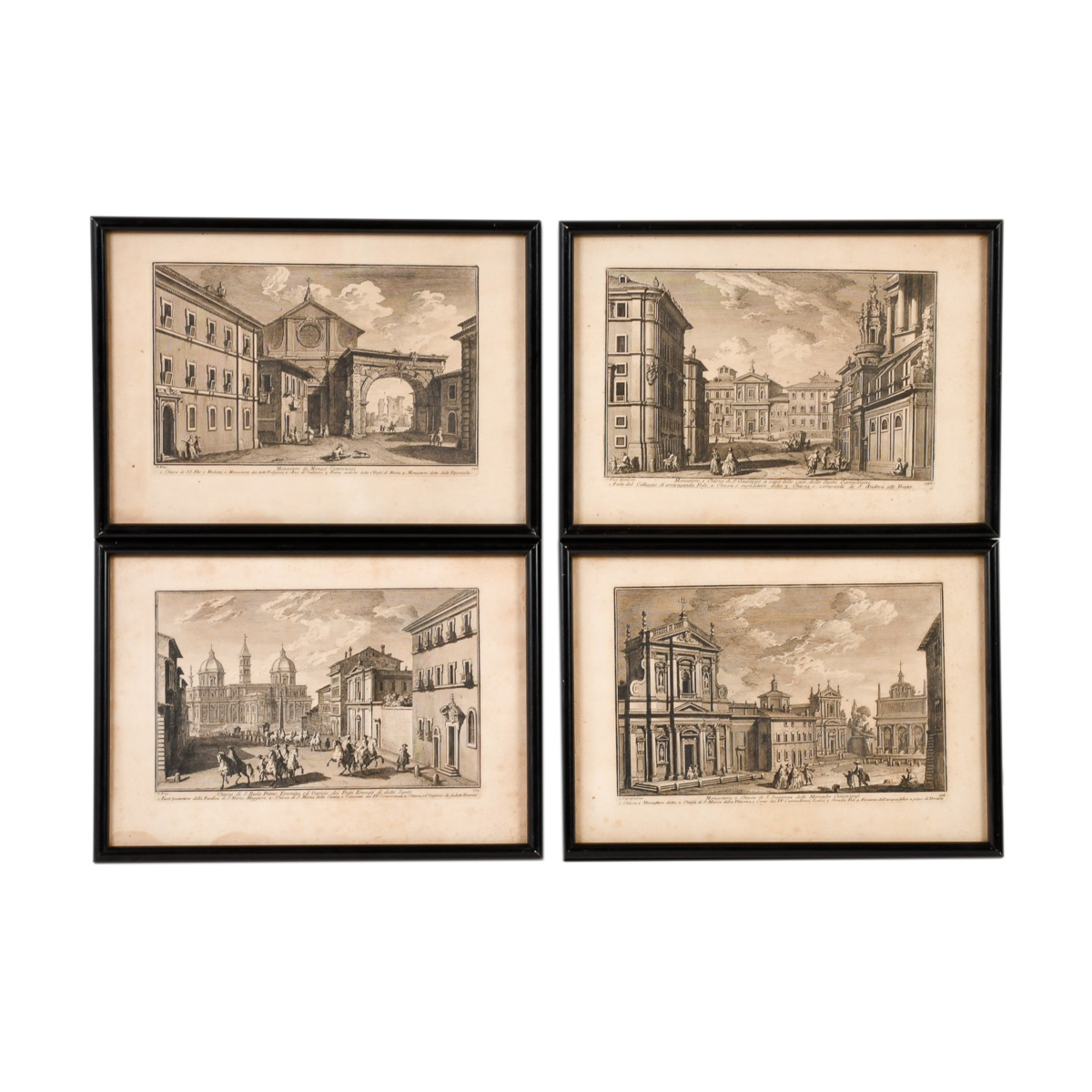 ESCUELA ITALIANA, SIGLO XIX. conjunto de 4 grabados de arqu