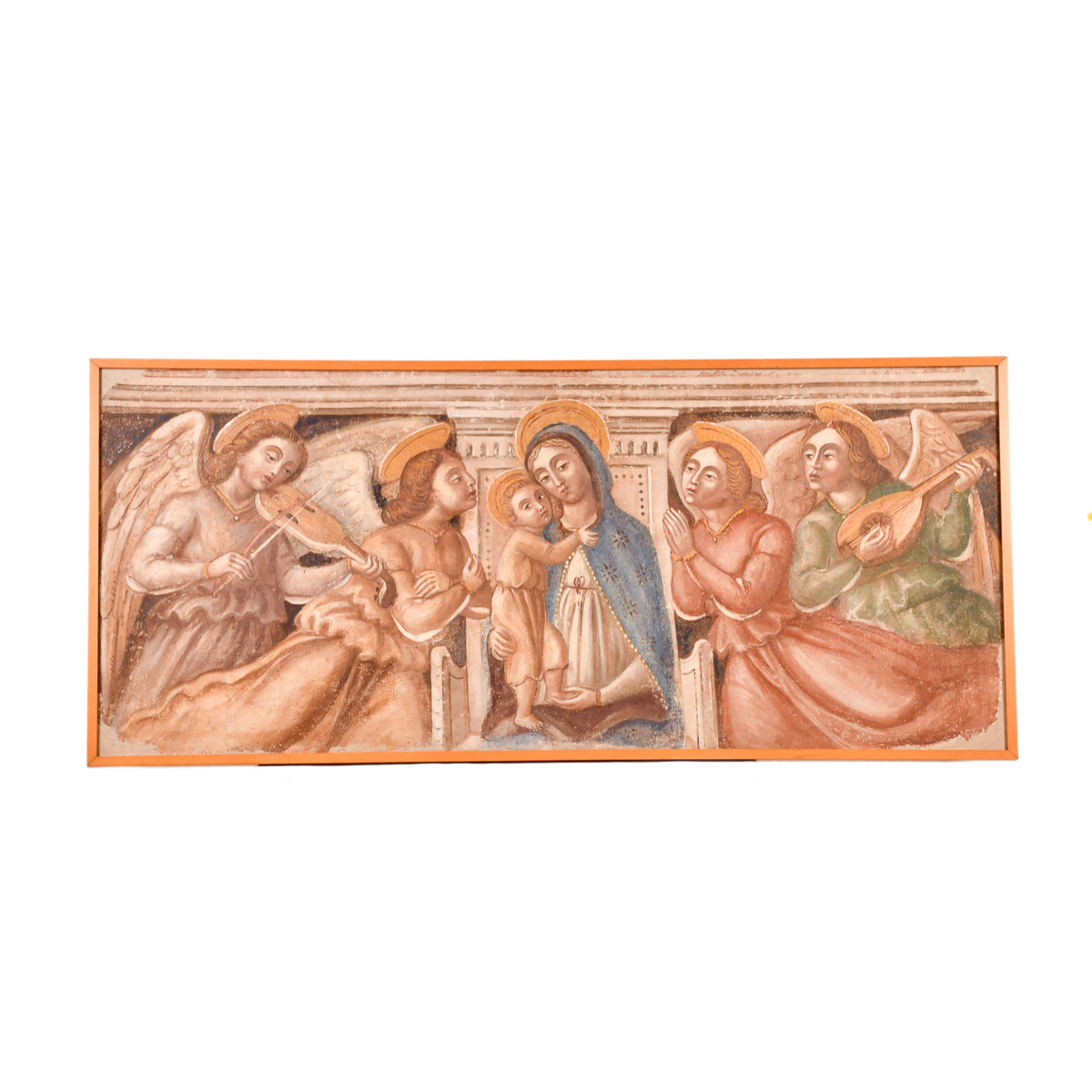 ESCUELA ITALIANA , SIGLO XX. "La Virgen con el niño y angel