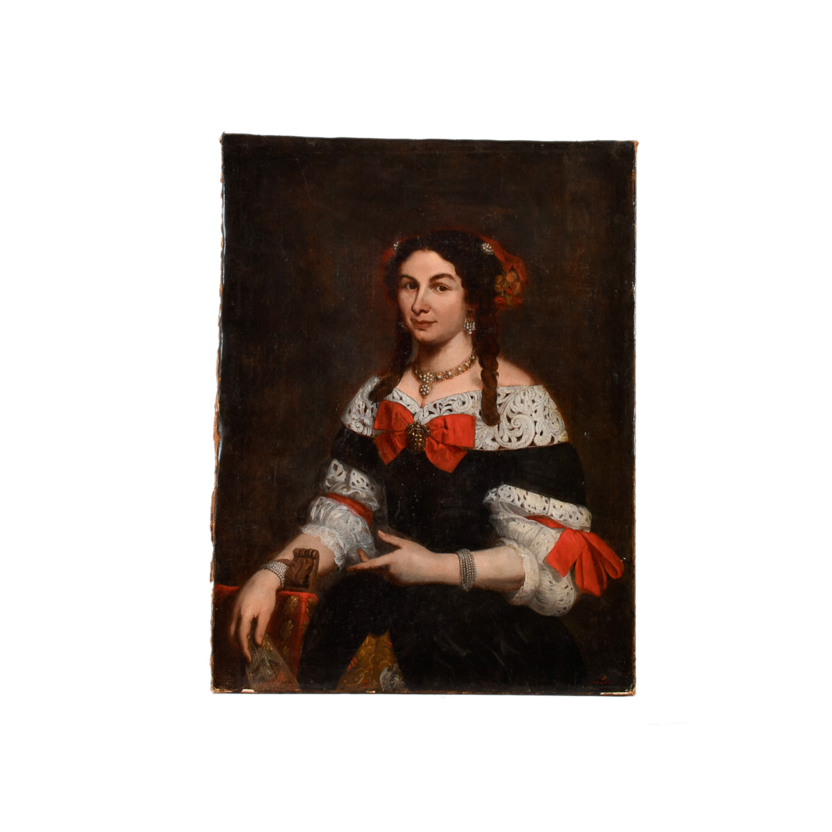 ESCUELA ESPAÑOLA, SIGLO XVIII. "Retrato femenino".