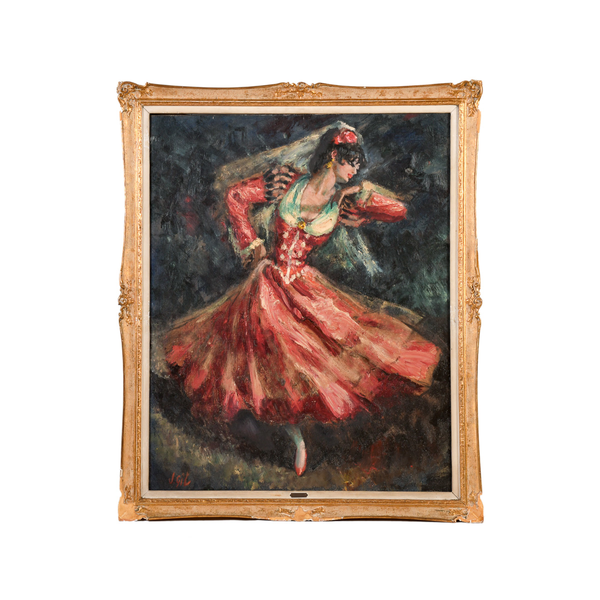 JOAN GIL I GIL (1900-1984). "Maja en rosa", circa 1945.