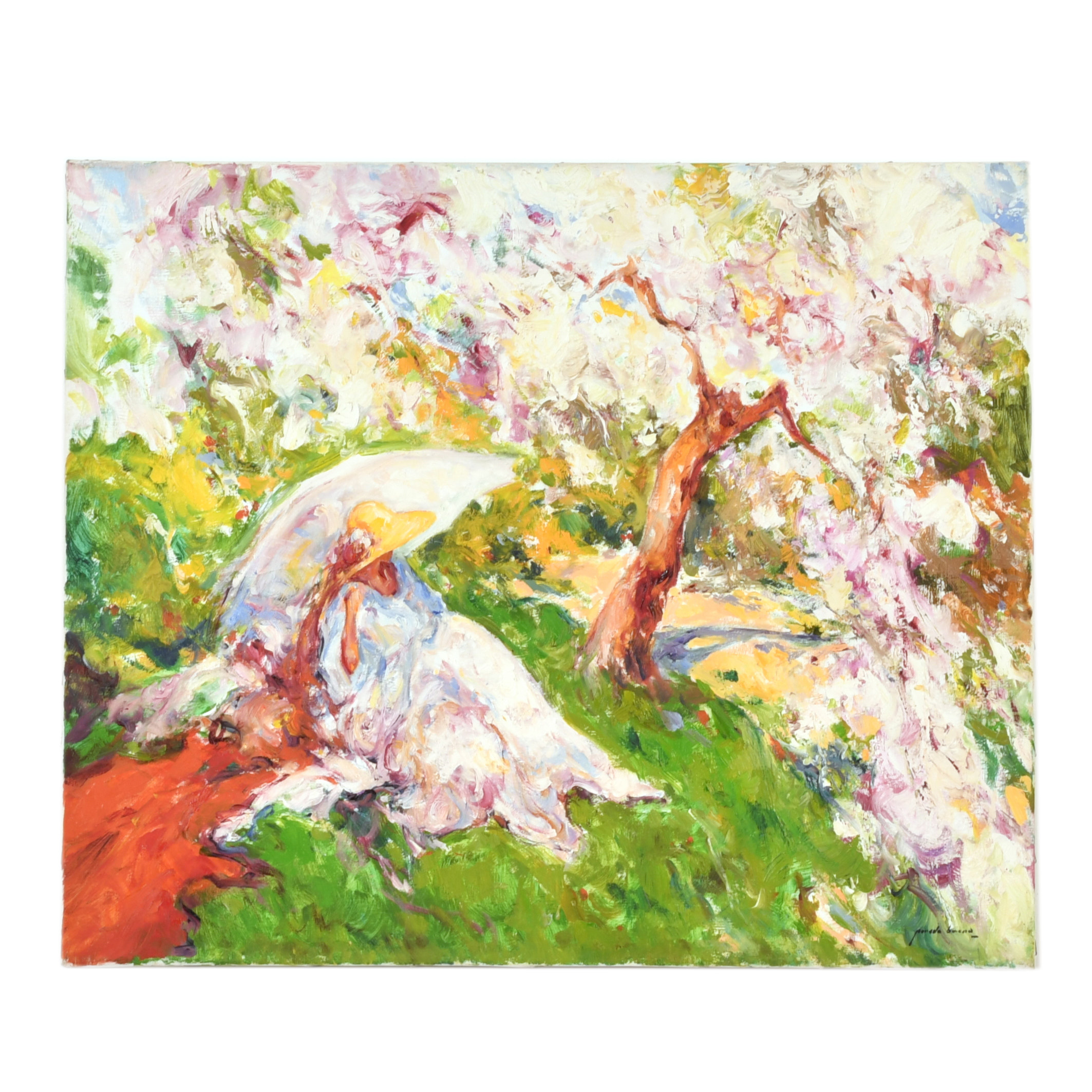 JOSÉ ANTONIO PINEDA BUENO (1950). "Bajo el almendro".