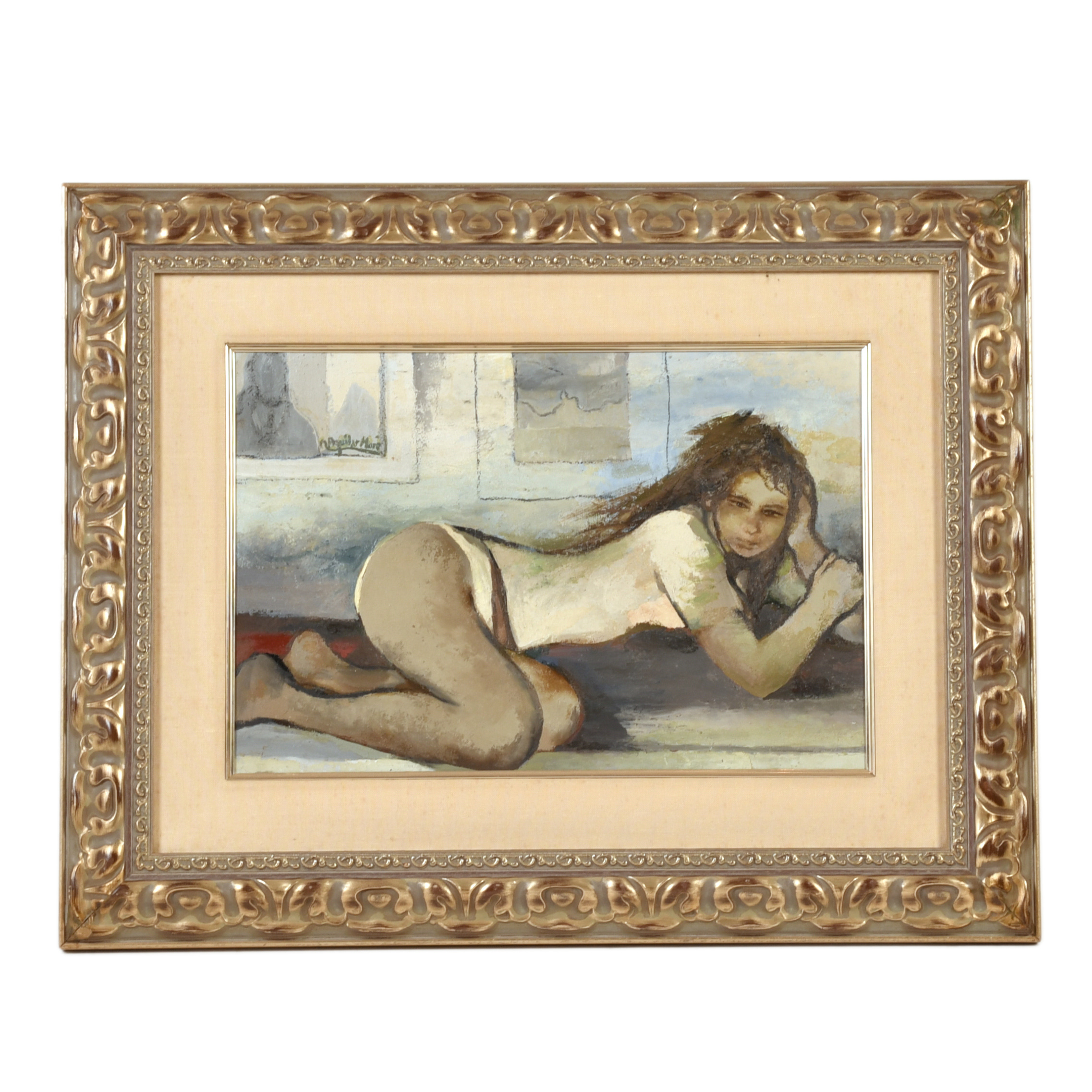 RAMÓN AGUILAR MORÉ (1924-2015). "Joven tumbada".