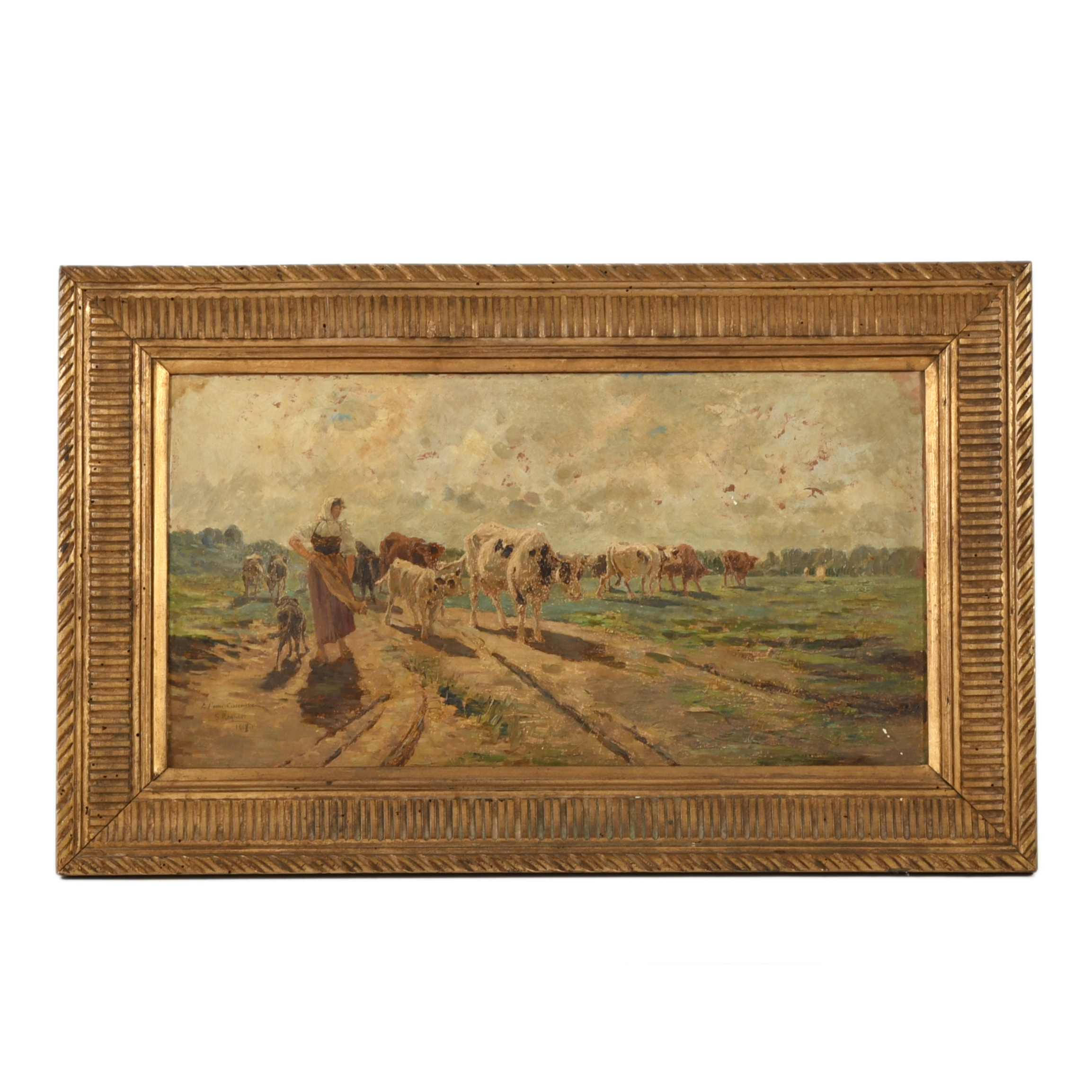 SANTIAGO REGIDOR GOMEZ (XIX-XX).  "Vacas", 1887.