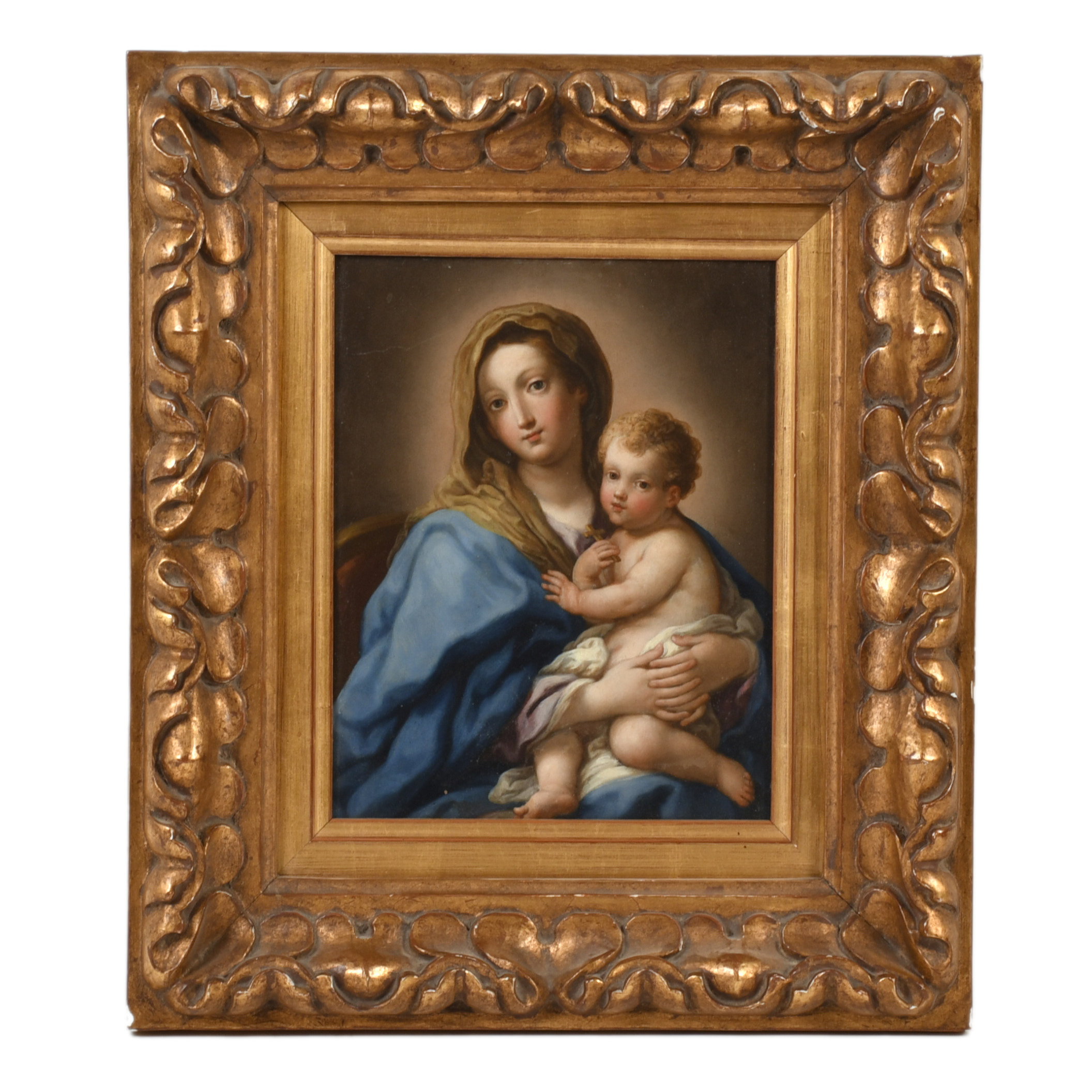 ESCUELA ITALIANA, SIGLO XVIII-XIX. "Virgen con niño".