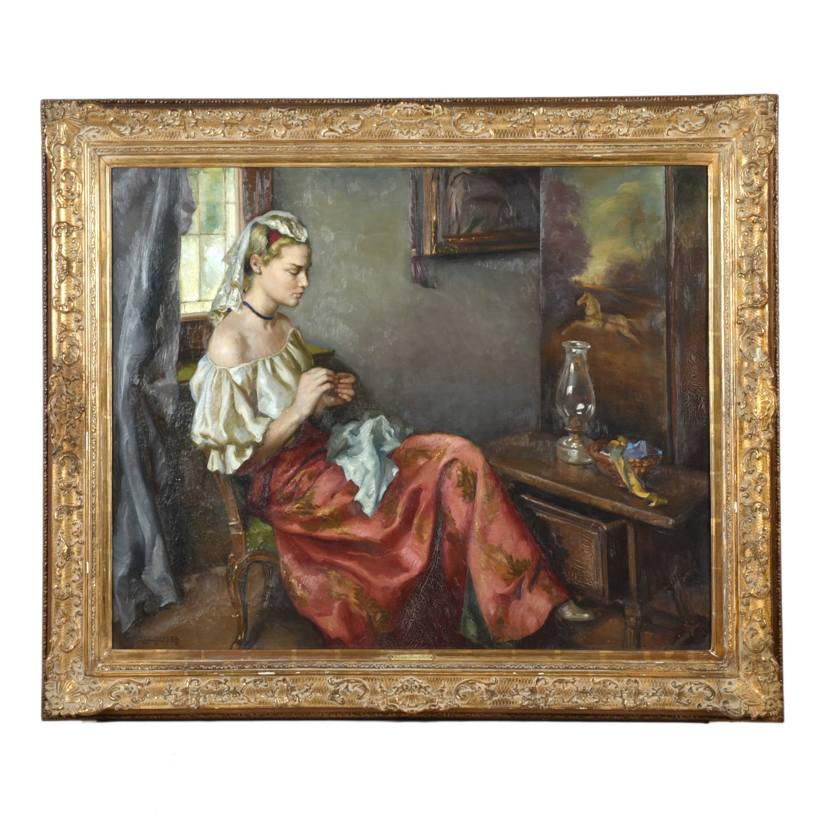 FRANCISCO RIBERA GOMEZ (1907-1990). "Costurera de ayer", 19