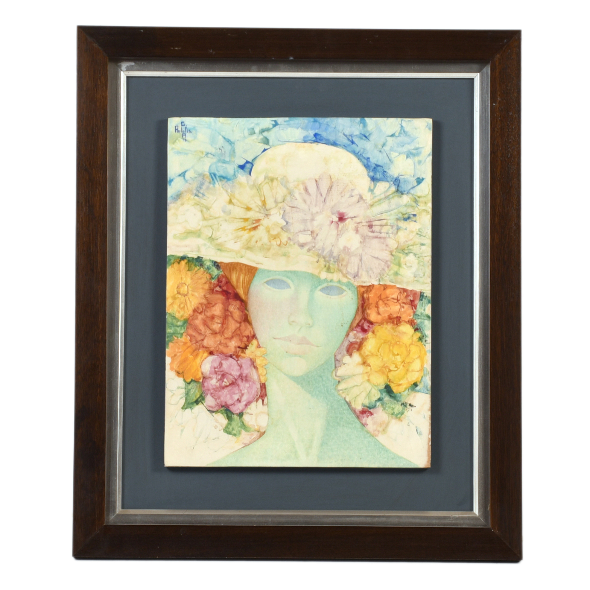 GABRIEL PORTOLÉS (1930).  "Mujer con sombrero", 1978.
