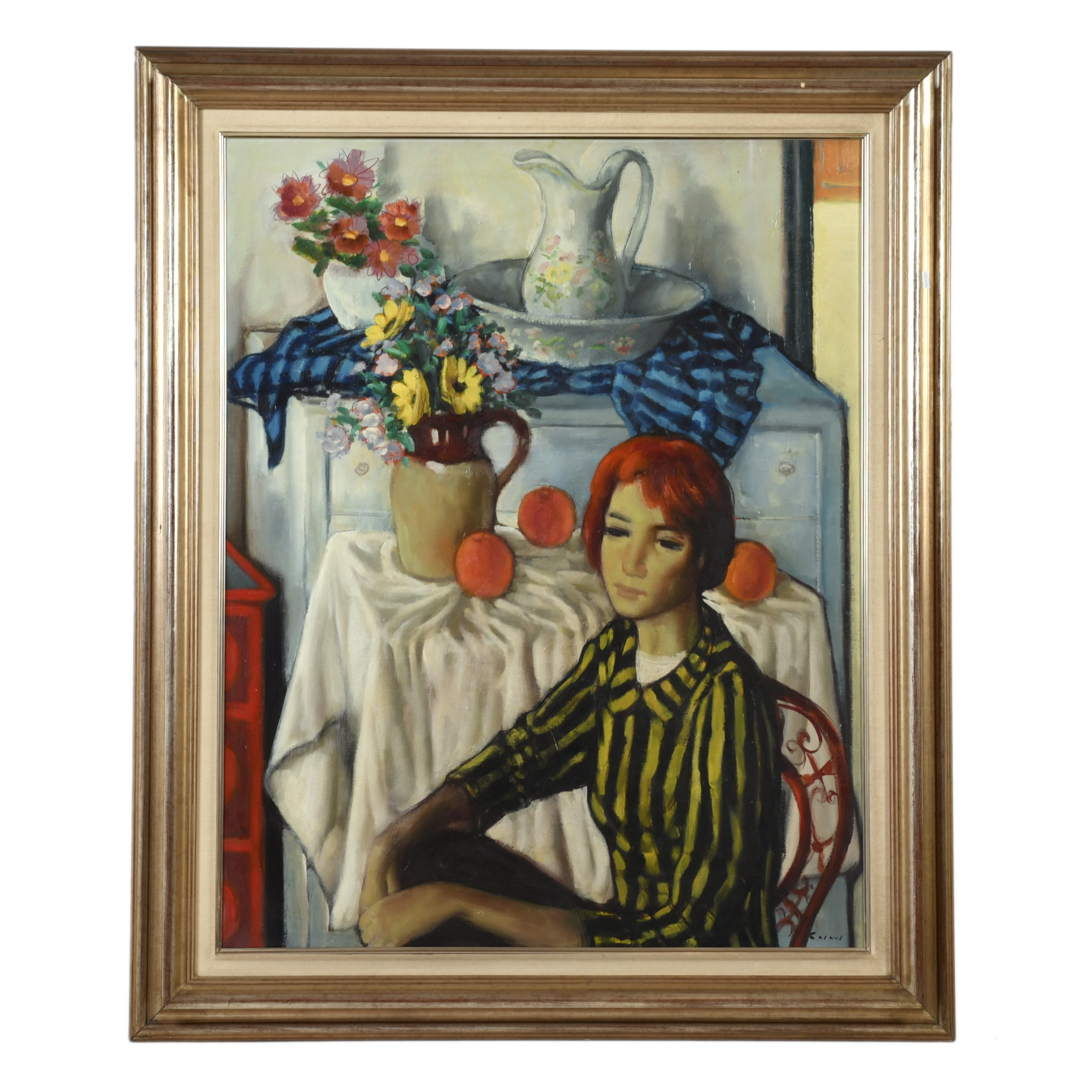 JESUS CASAUS MECHO (1926-2002). "Chica con flores".