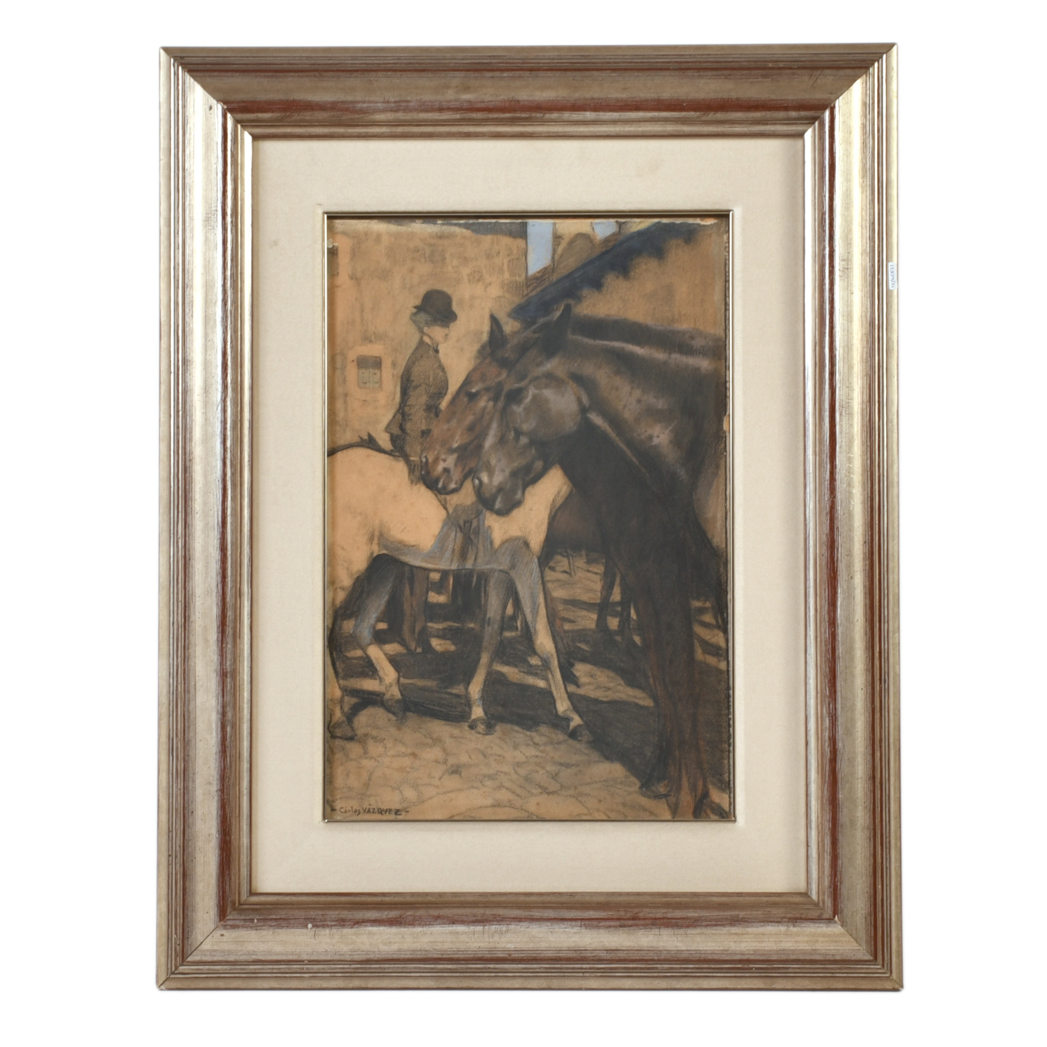 CARLOS VÁZQUEZ (1869-1944) "Mujer y caballos", 1907.