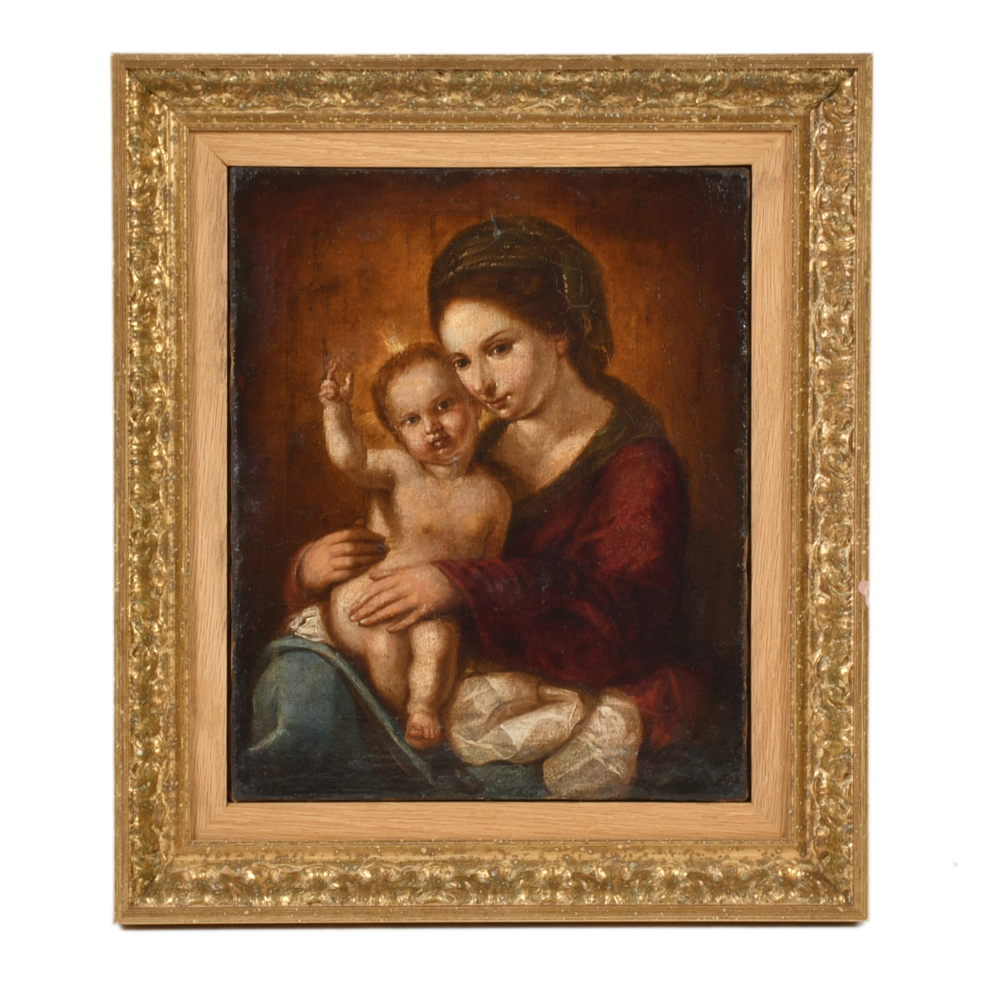 ESCUELA ESPAÑOLA, SIGLO XVIII - XIX.  "Virgen con niño".