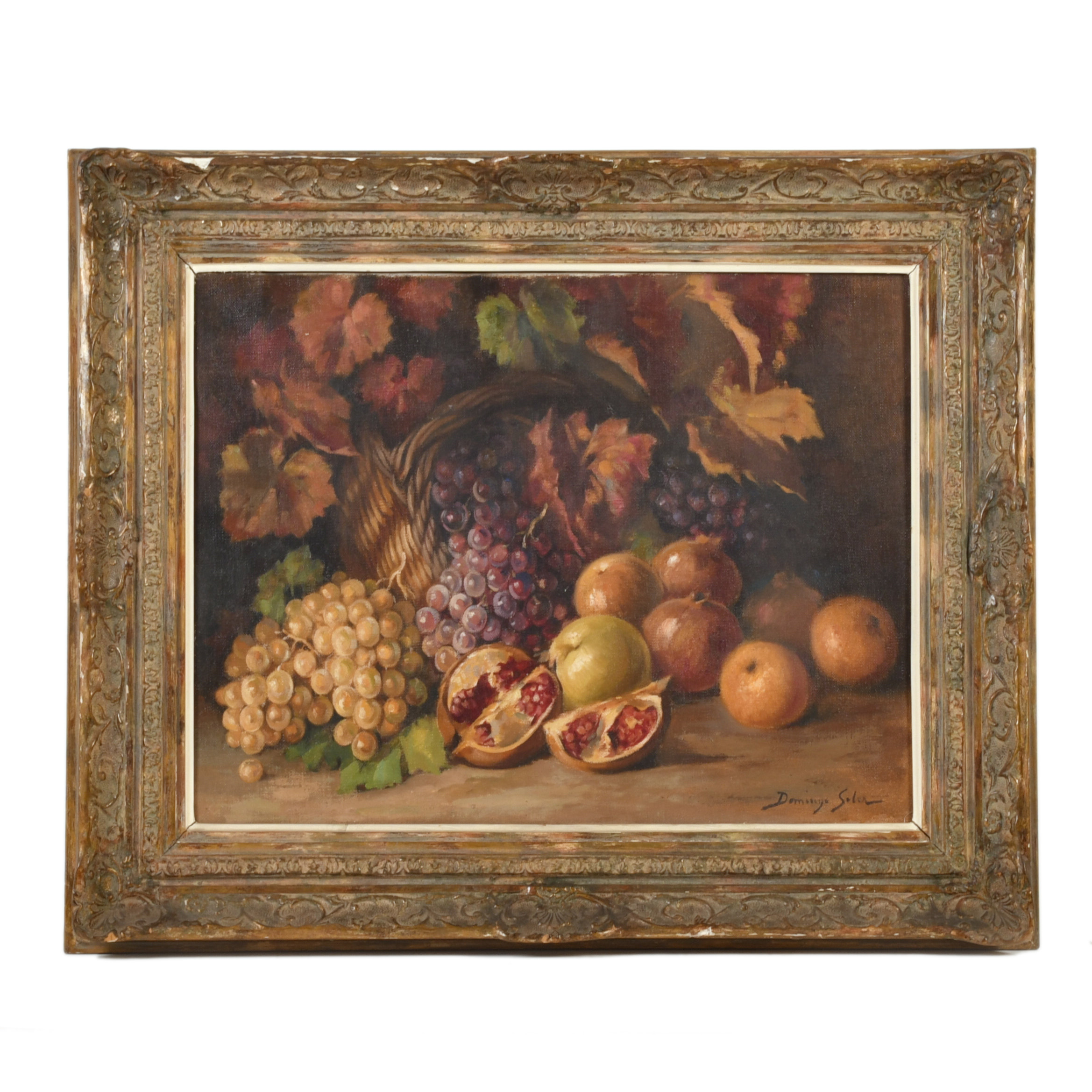 DOMINGO SOLER (1871-1951). "Bodegón granadas y uvas".