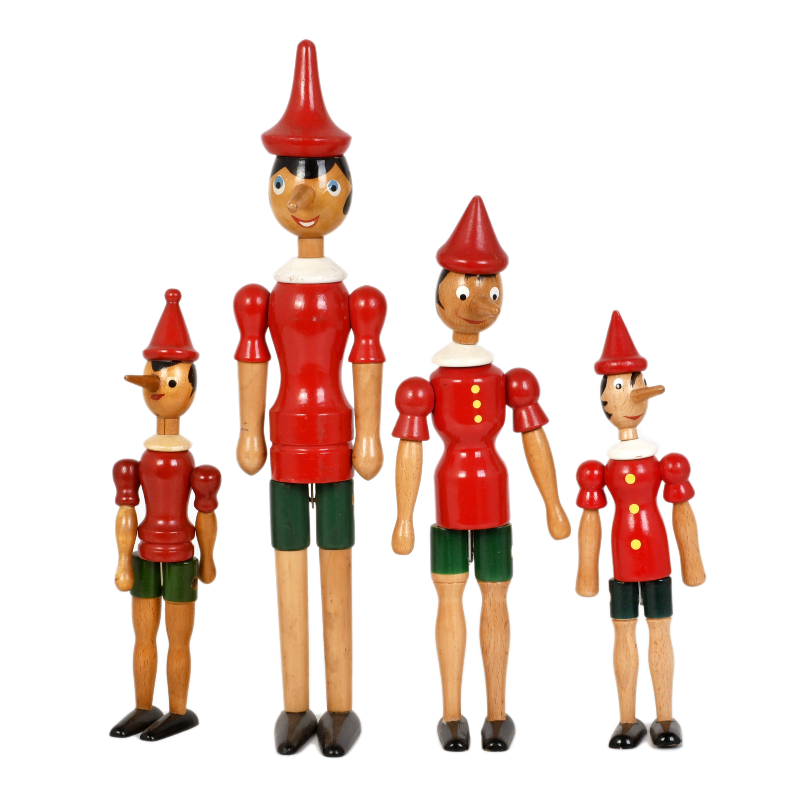 Lote de 4 Maniquí "pinoccio", circa 1970