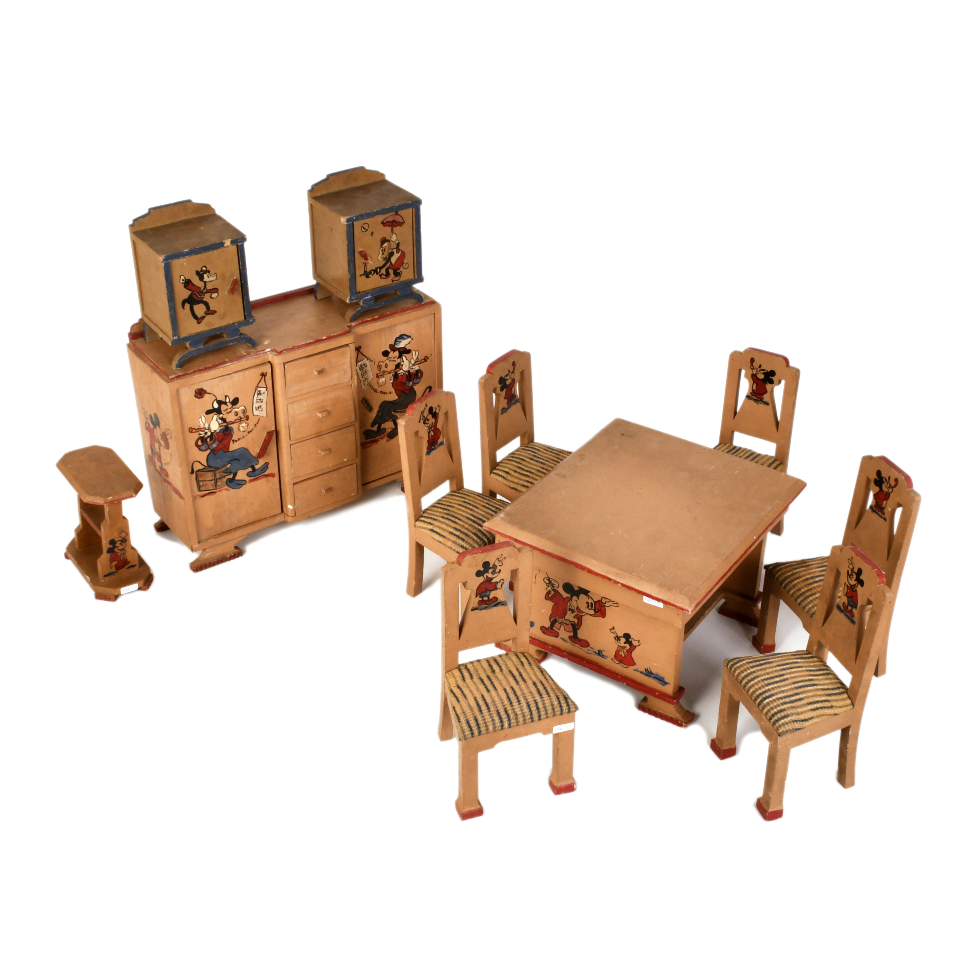 Juego de mobiliario en miniatura, circa 1930-1940