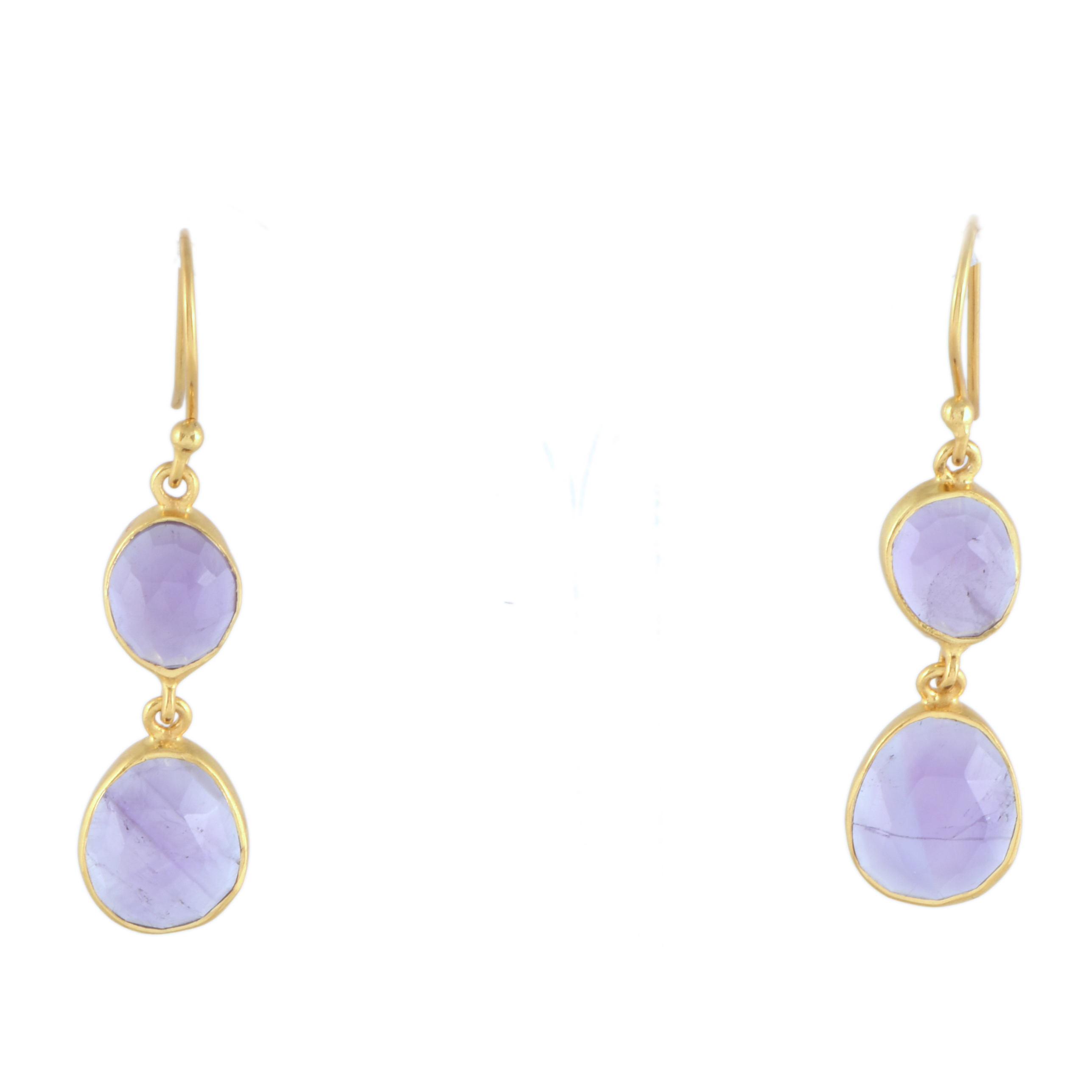 Pendientes largos con amatistas